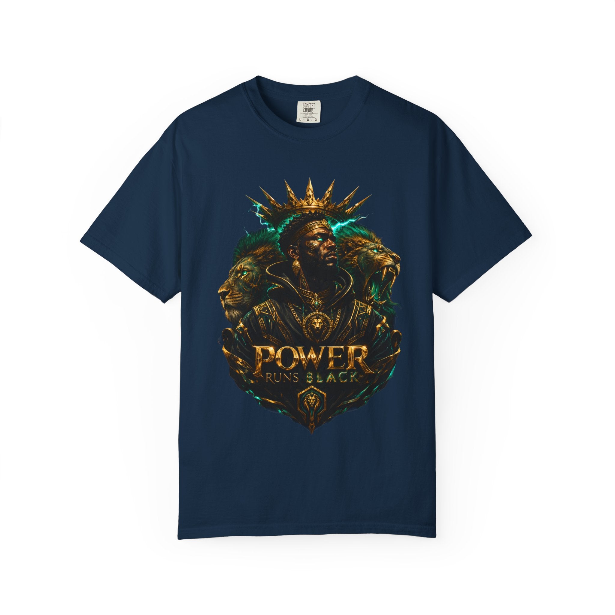 Power Runs Black PRB Green Angel Graphics Tee by Power Runs Black