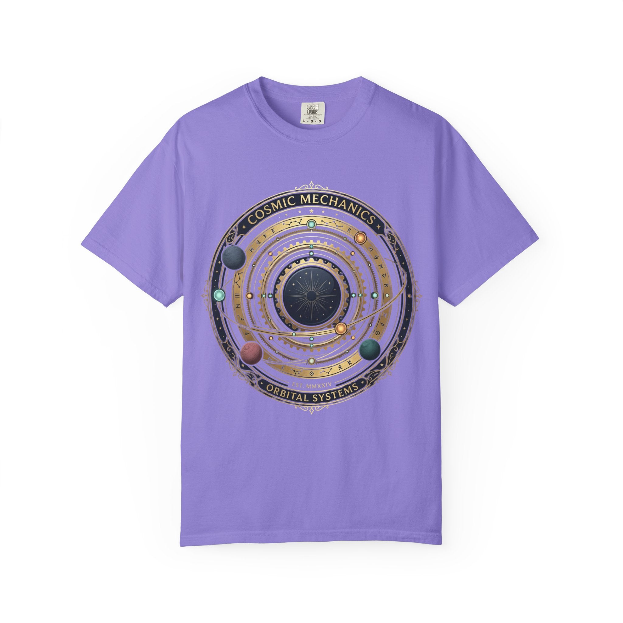 PRB Cosmic Mechanics Solar System Graphic T-Shirt | Planetary Orbit Tee by Printify