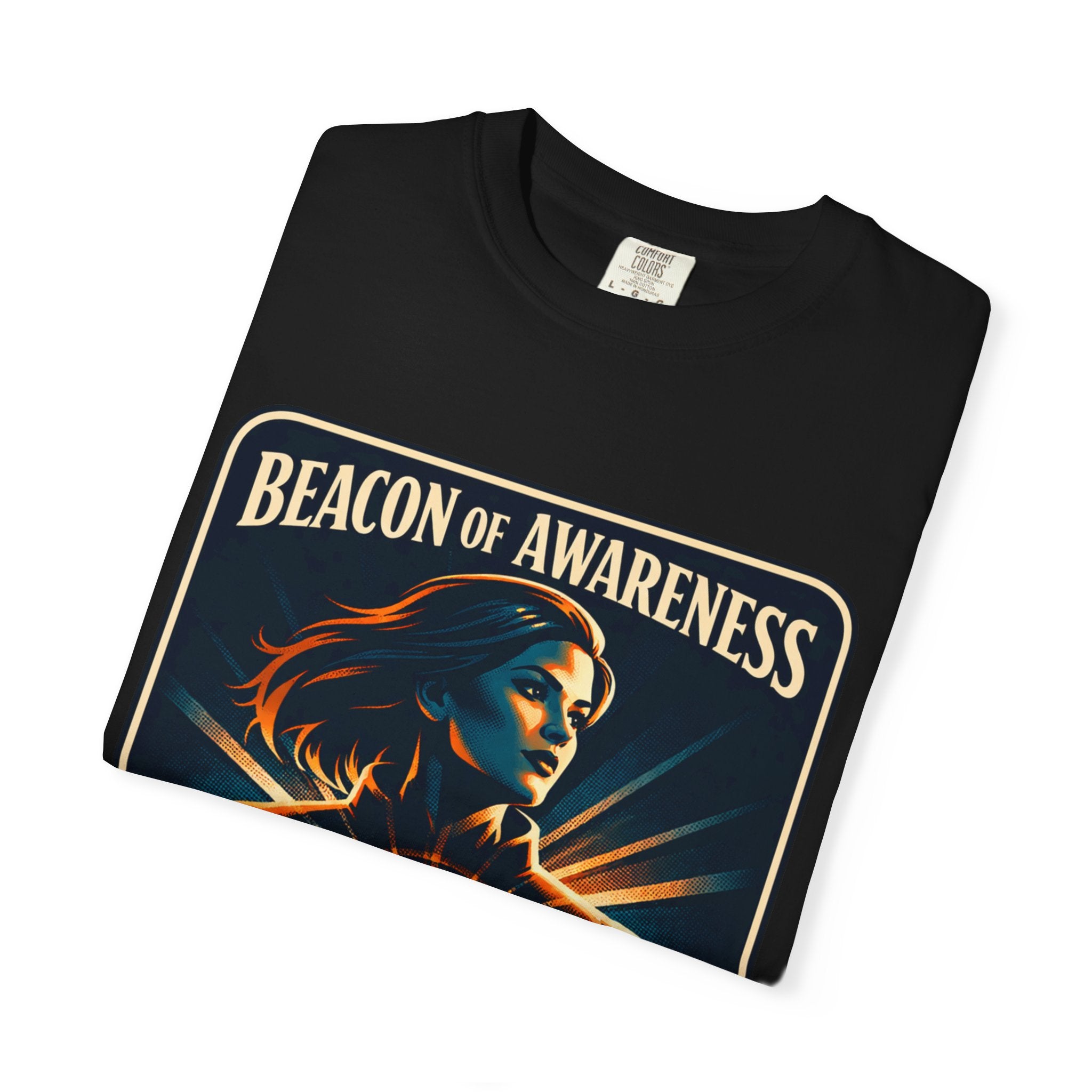 Power Runs Black Beacon of Awareness T-Shirt — “Astra: I hear truth hidden beneath noise” Cosmic Graphic Tee by Power Runs Black