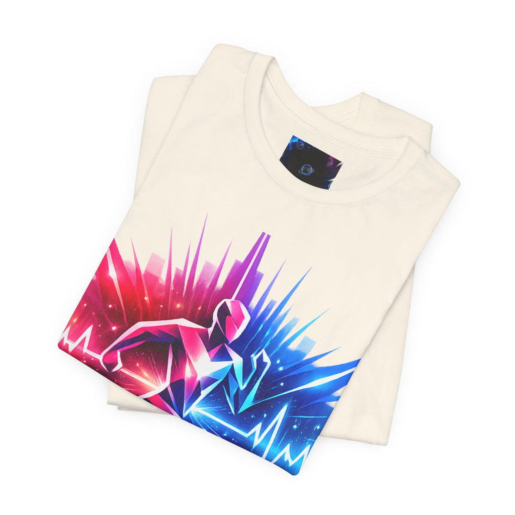 Power Runs Black PRB Running Pulse Graphic Tee — Neon Runner Heartbeat Sports T‑Shirt by Power Runs Black