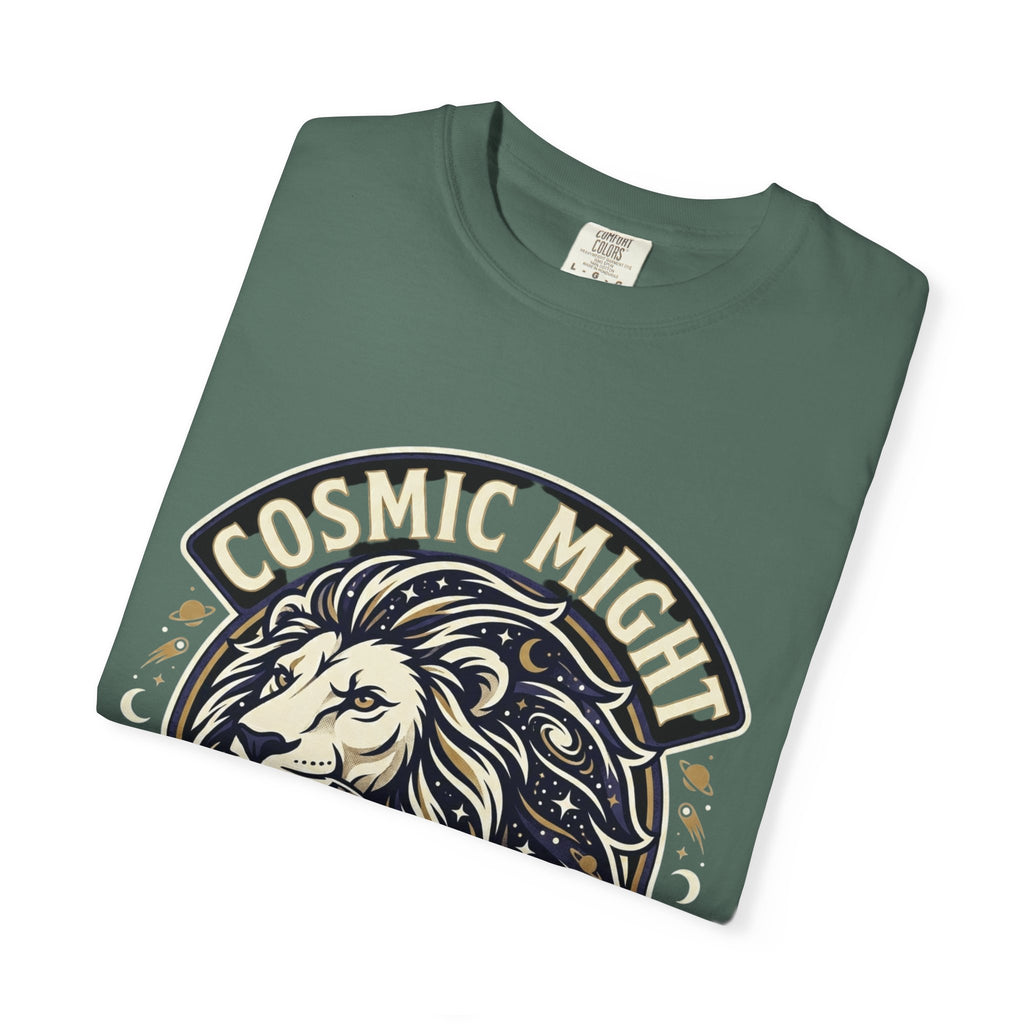 PRB Starforged Flex Cosmic Might Unleashed Lion Graphic T-Shirt — "Unleashed" Inspirational Lion Tee by Power Runs Black