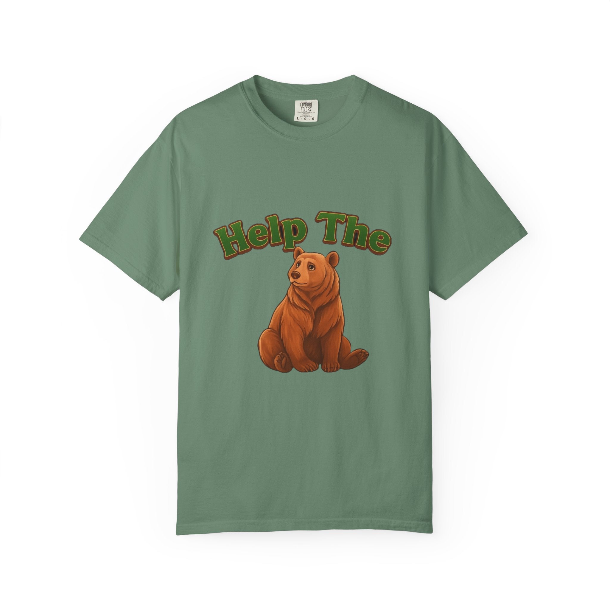 Power Runs Black PRB Help The Bear T-shirt | Cute Sitting Bear Illustration by Power Runs Black