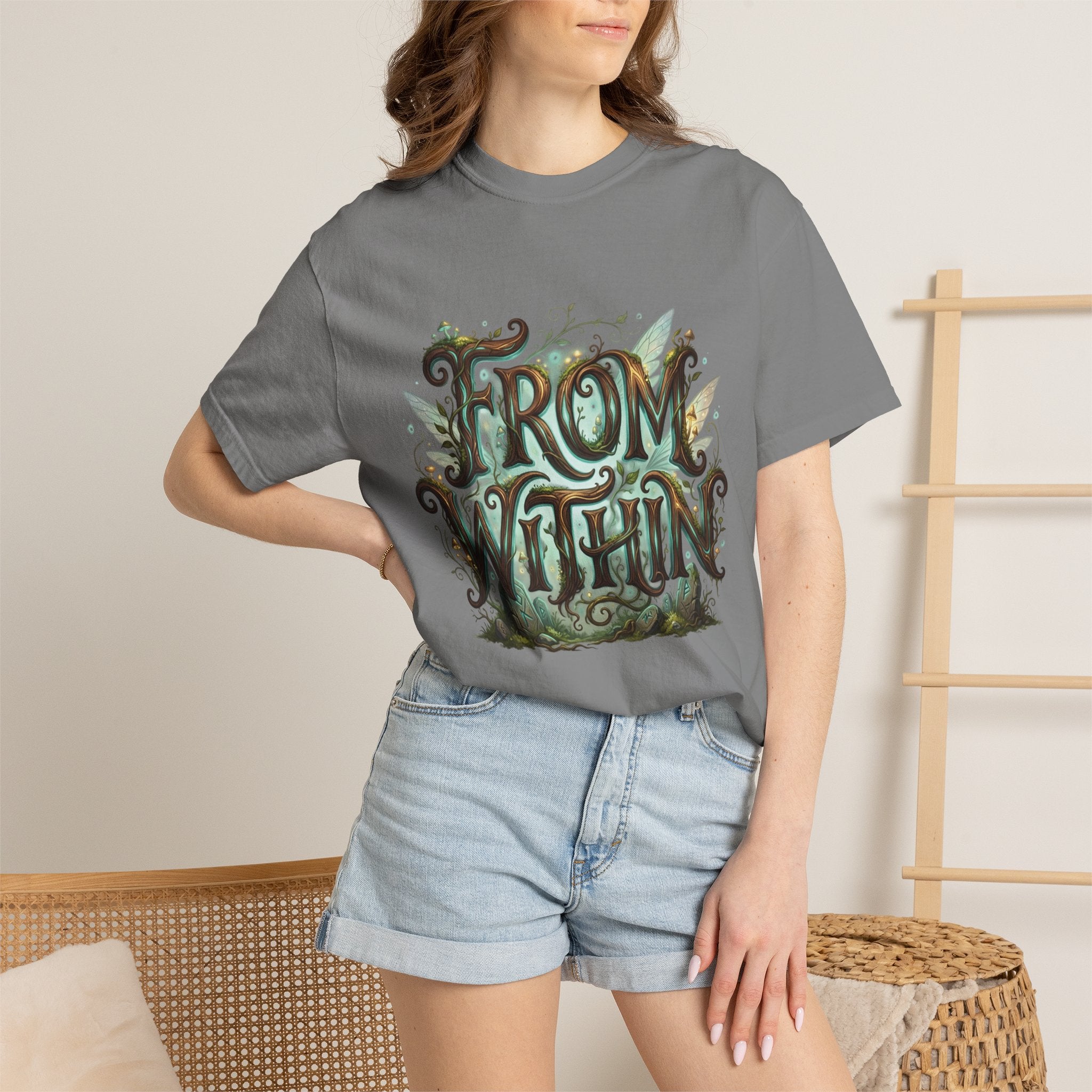 PRB From Within T-shirt | Nature Typography Forest Illustration by Power Runs Black
