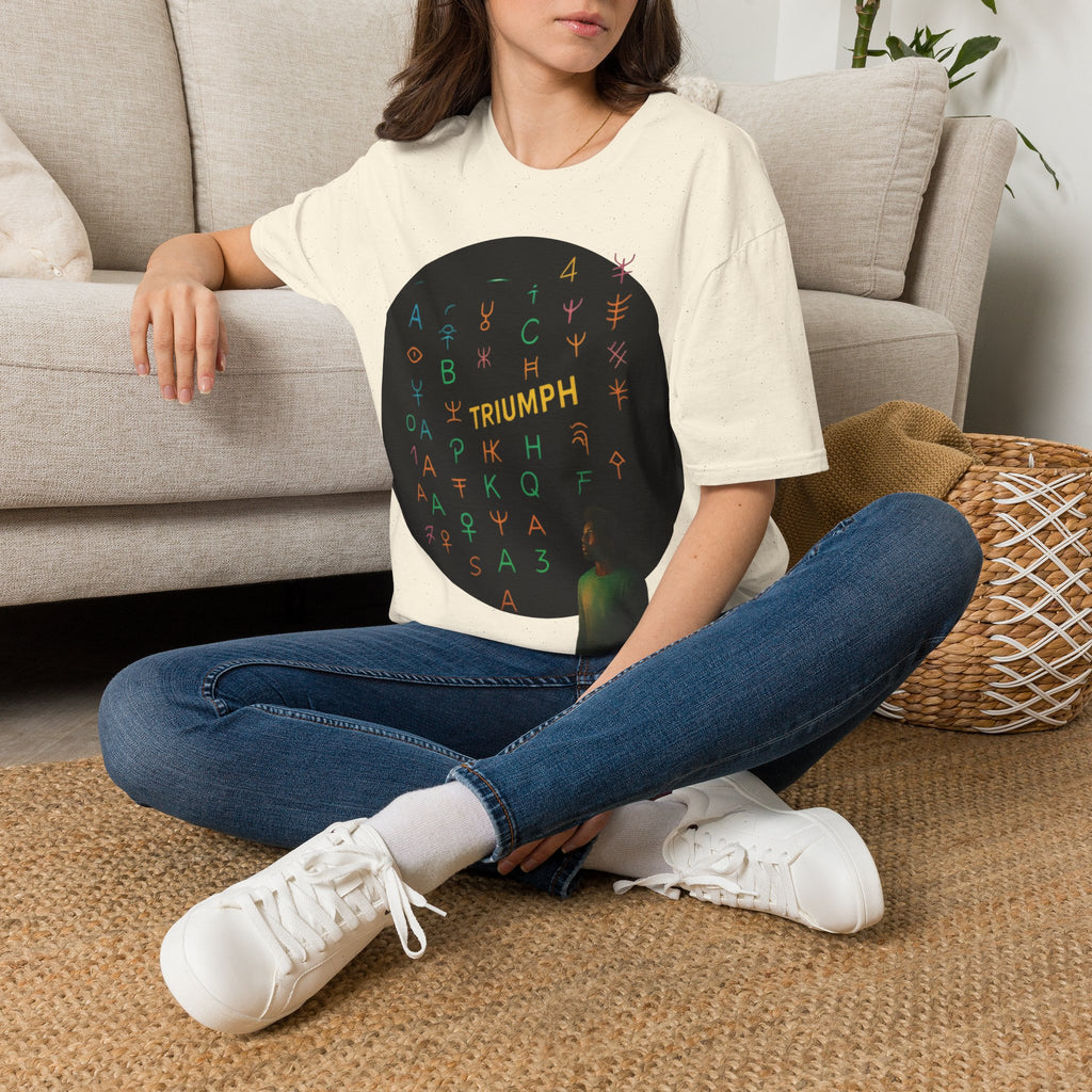 PRB Triumph Afro Hair Silhouette T-Shirt | Black Hair Alphabet Design by Printify