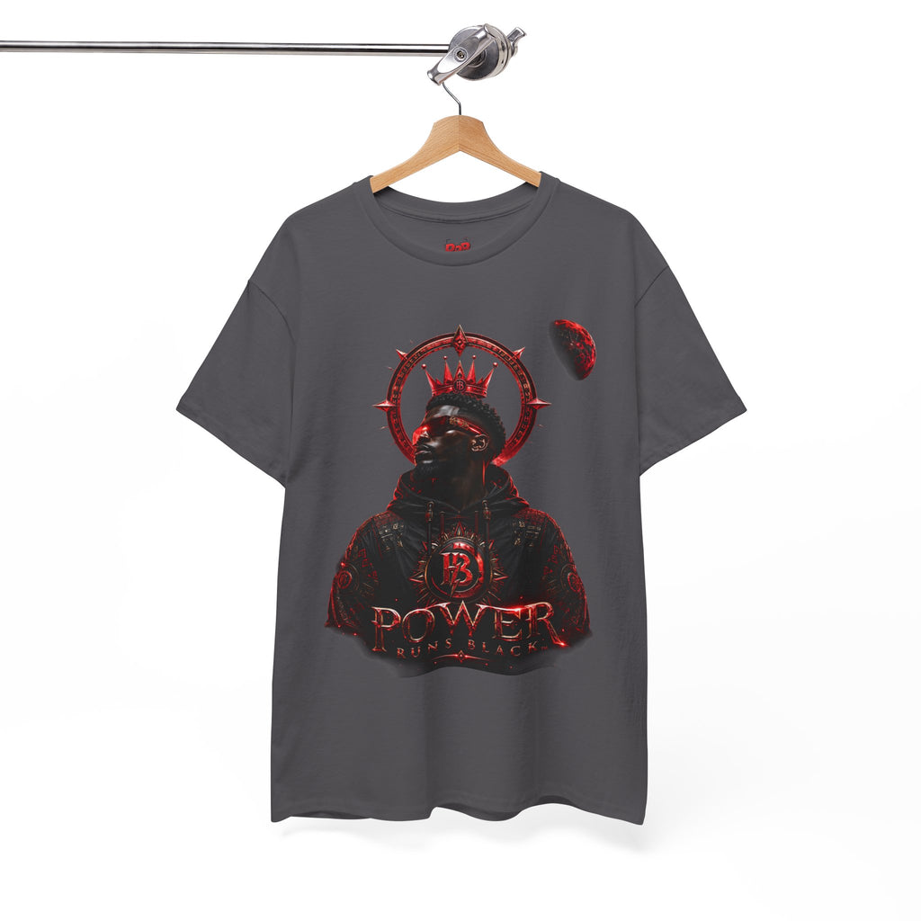Power Runs Black Red Angel Graphics Tee by Printify