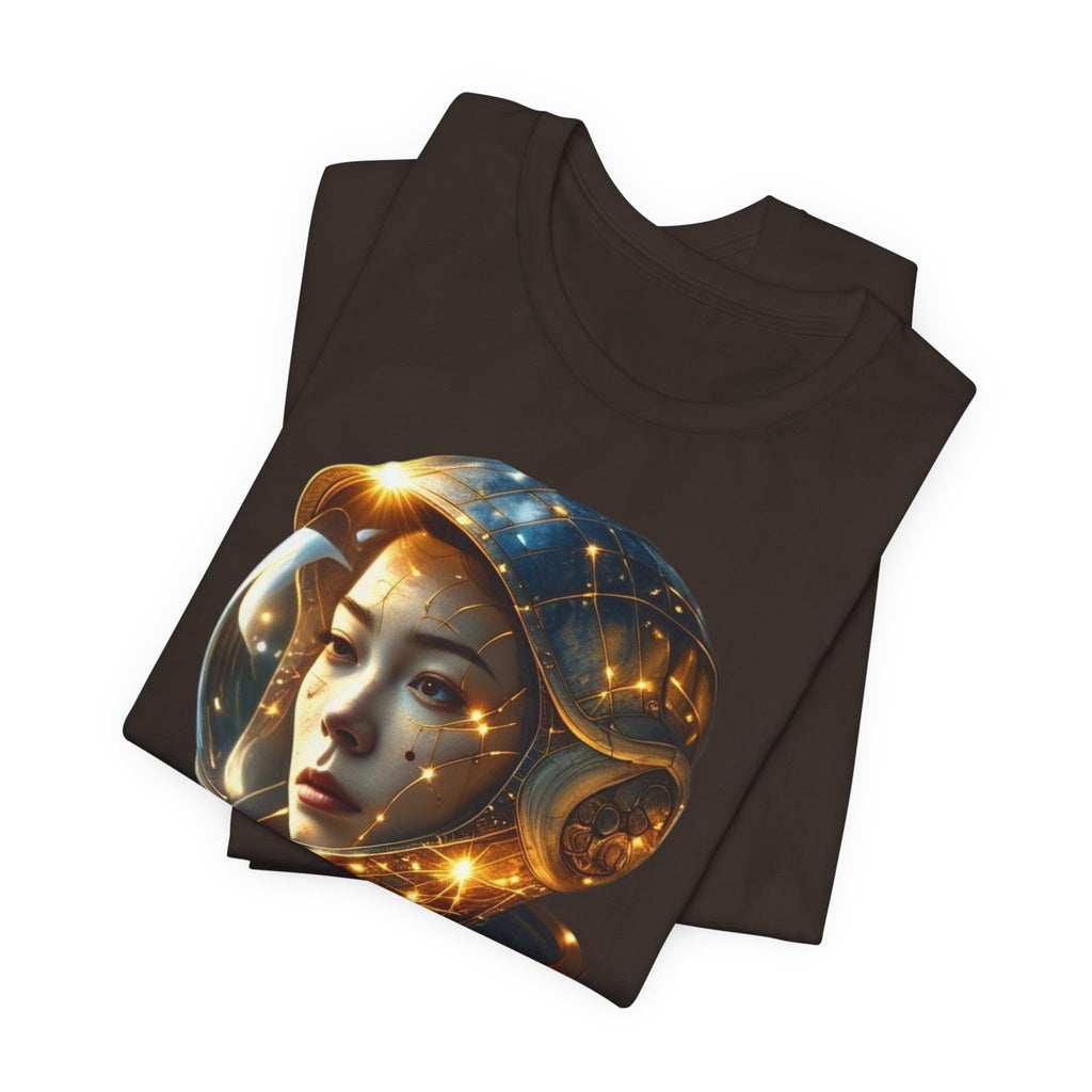 PRB Astronaut Portrait Tee — Starry Cosmic Helmet Graphic T-Shirt by Power Runs Black