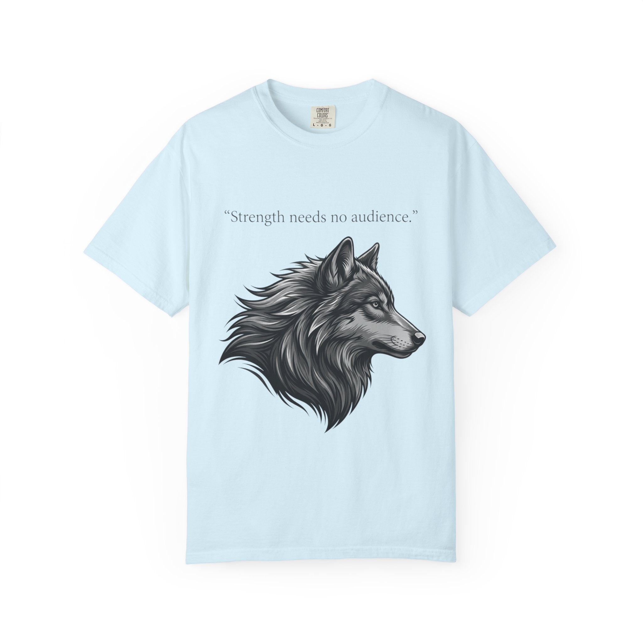 PRB Wolf Head T-Shirt — "Strength needs no audience" Inspirational Graphic Tee by Printify