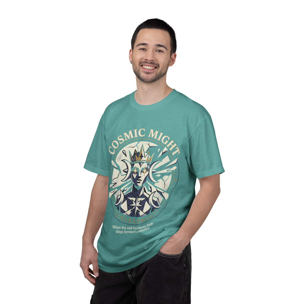 PRB Starforged Flex Cosmic Might Unleashed Graphic T-Shirt — 'Cosmic Might Unleashed' Vintage Astro King Tee by Power Runs Black