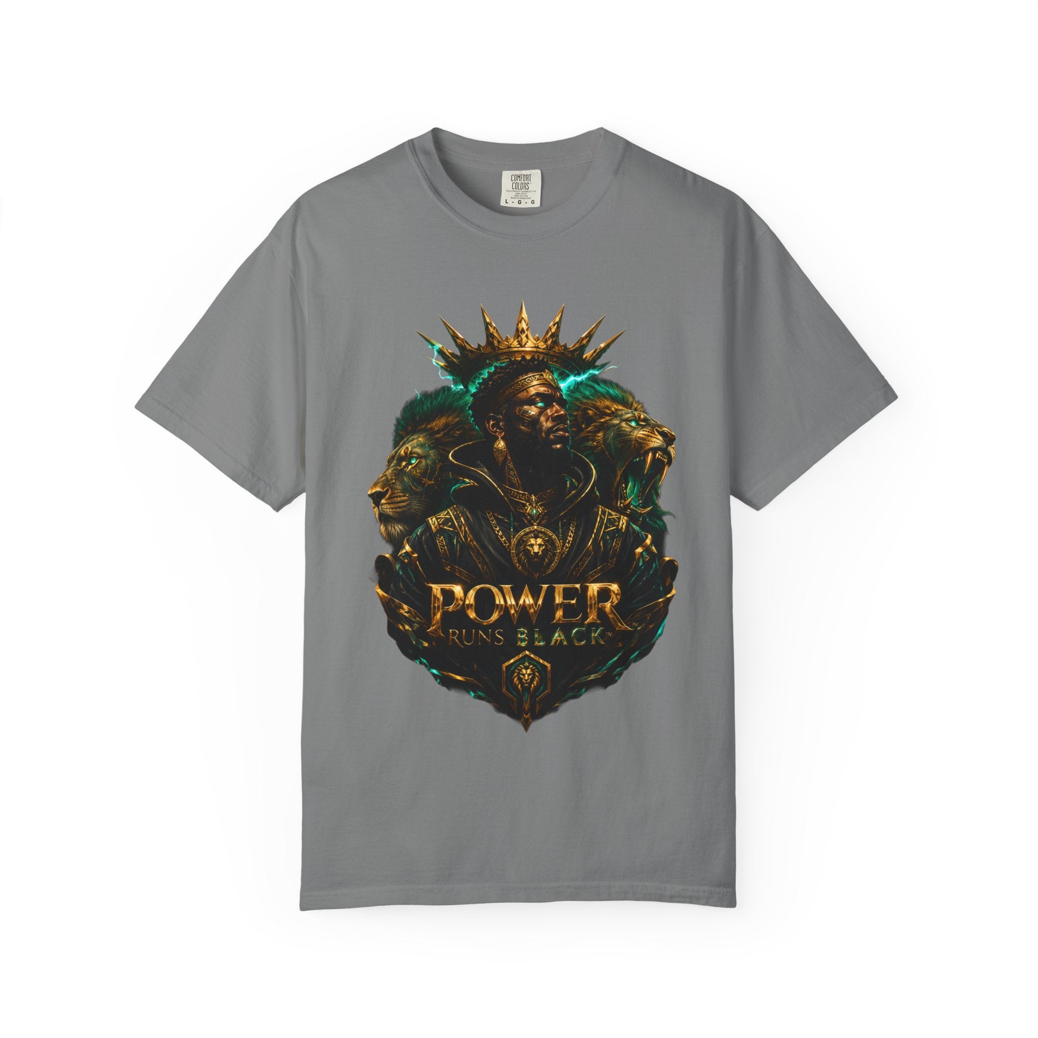 Power Runs Black PRB Green Angel Graphics Tee by Power Runs Black