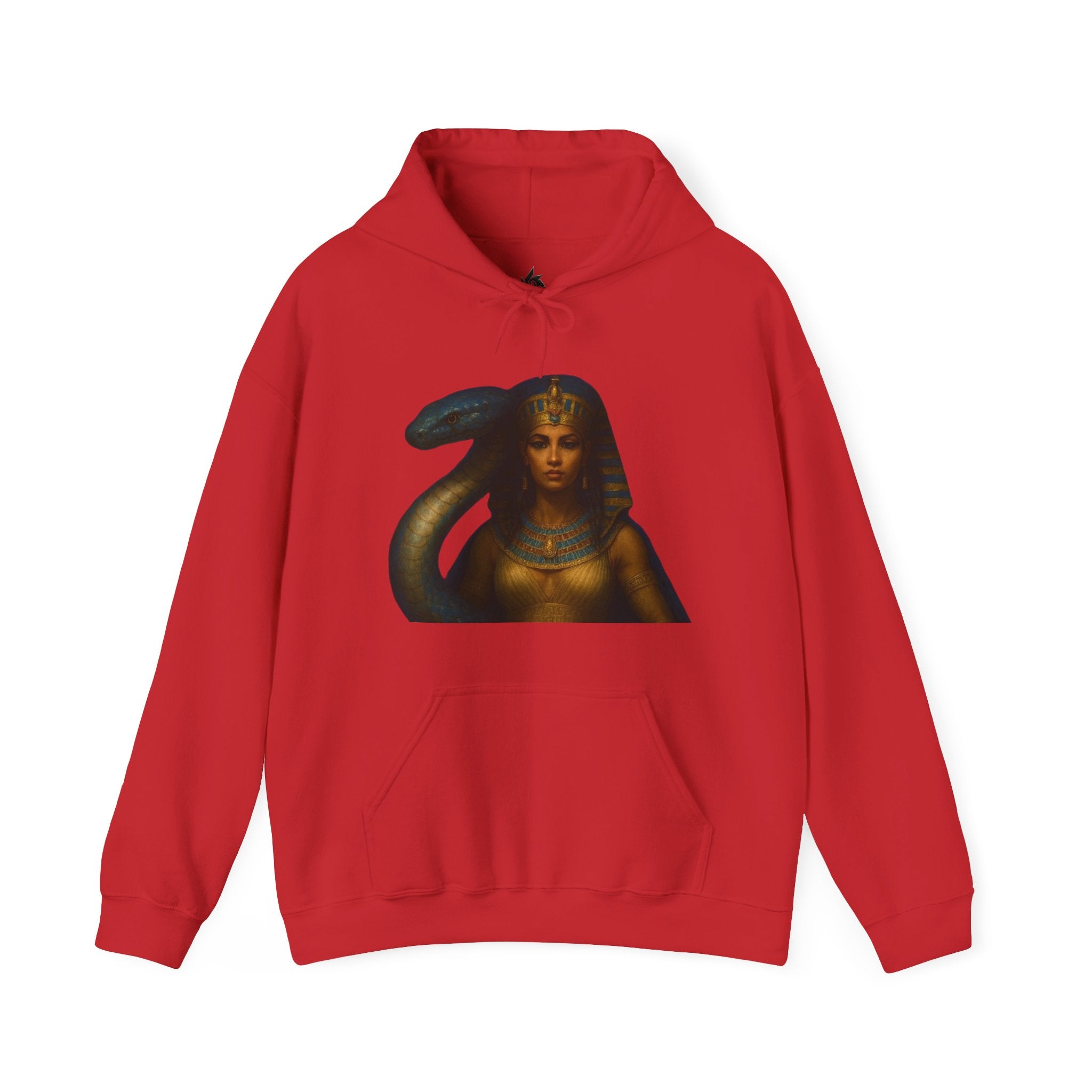 PRB Egyptian Goddess Portrait Hoodie | Serpent Headdress, Ancient Queen Art by Printify