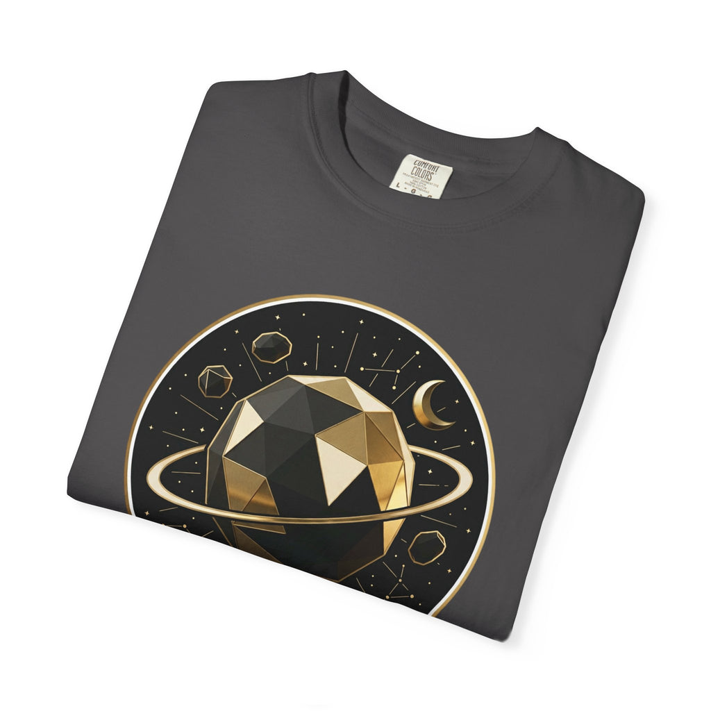 PRB Cosmos Geometric Planet T-Shirt by Power Runs Black