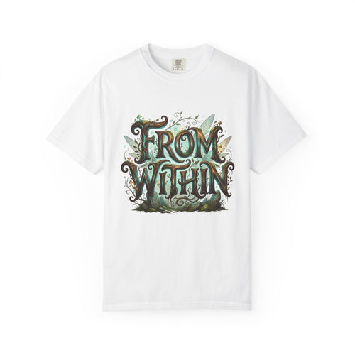 Power Runs Black PRB From Within T-shirt | Nature Typography Forest Illustration by Printify