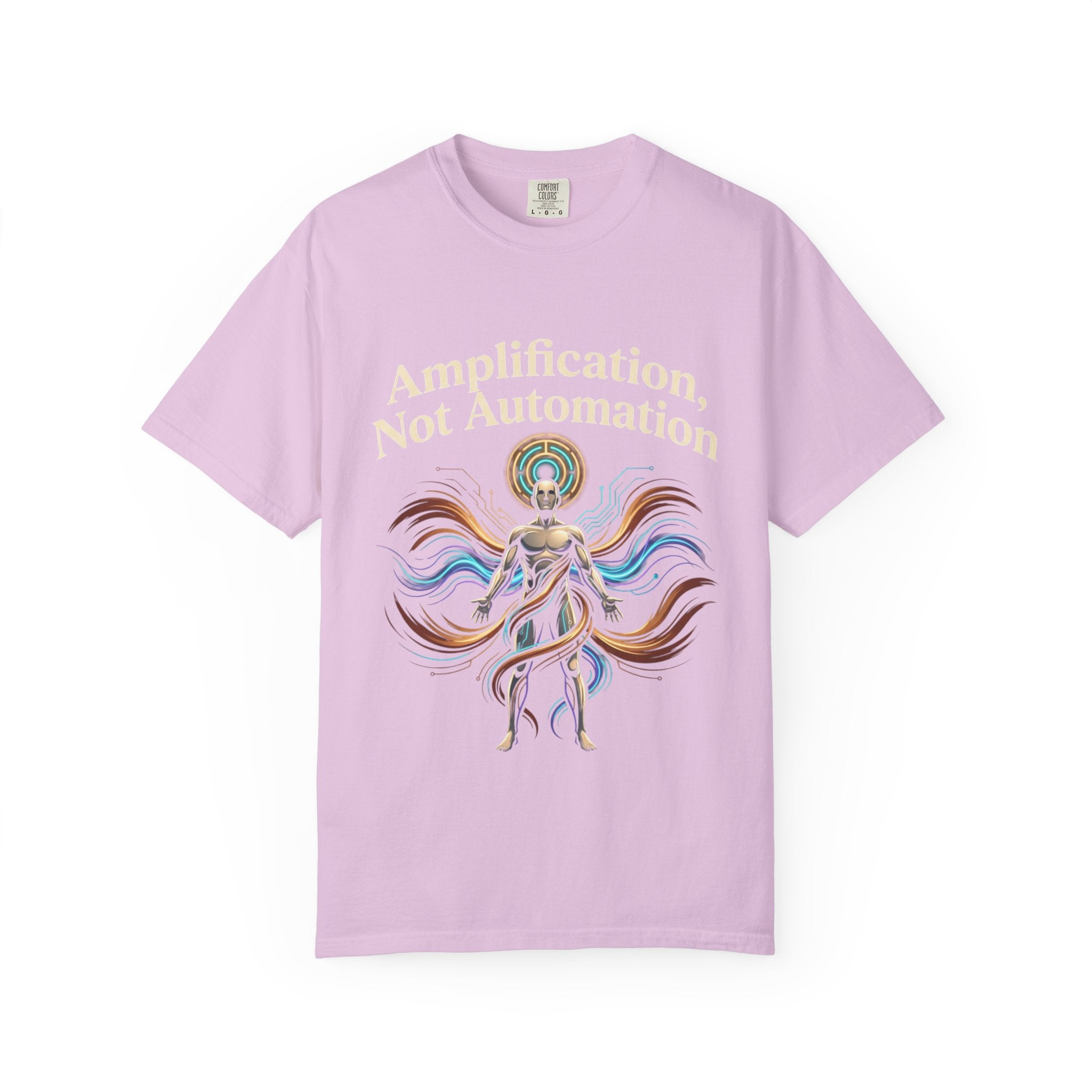 Printify PRB Amplification Not Automation T-Shirt — Abstract Divine Radiance Graphic Tee - T-Shirt