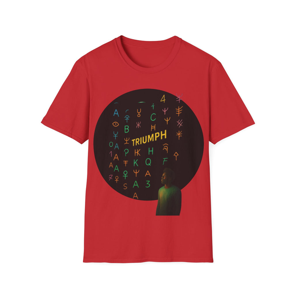 PRB Triumph Afro Hair Silhouette T-Shirt | Black Hair Alphabet Design by Printify