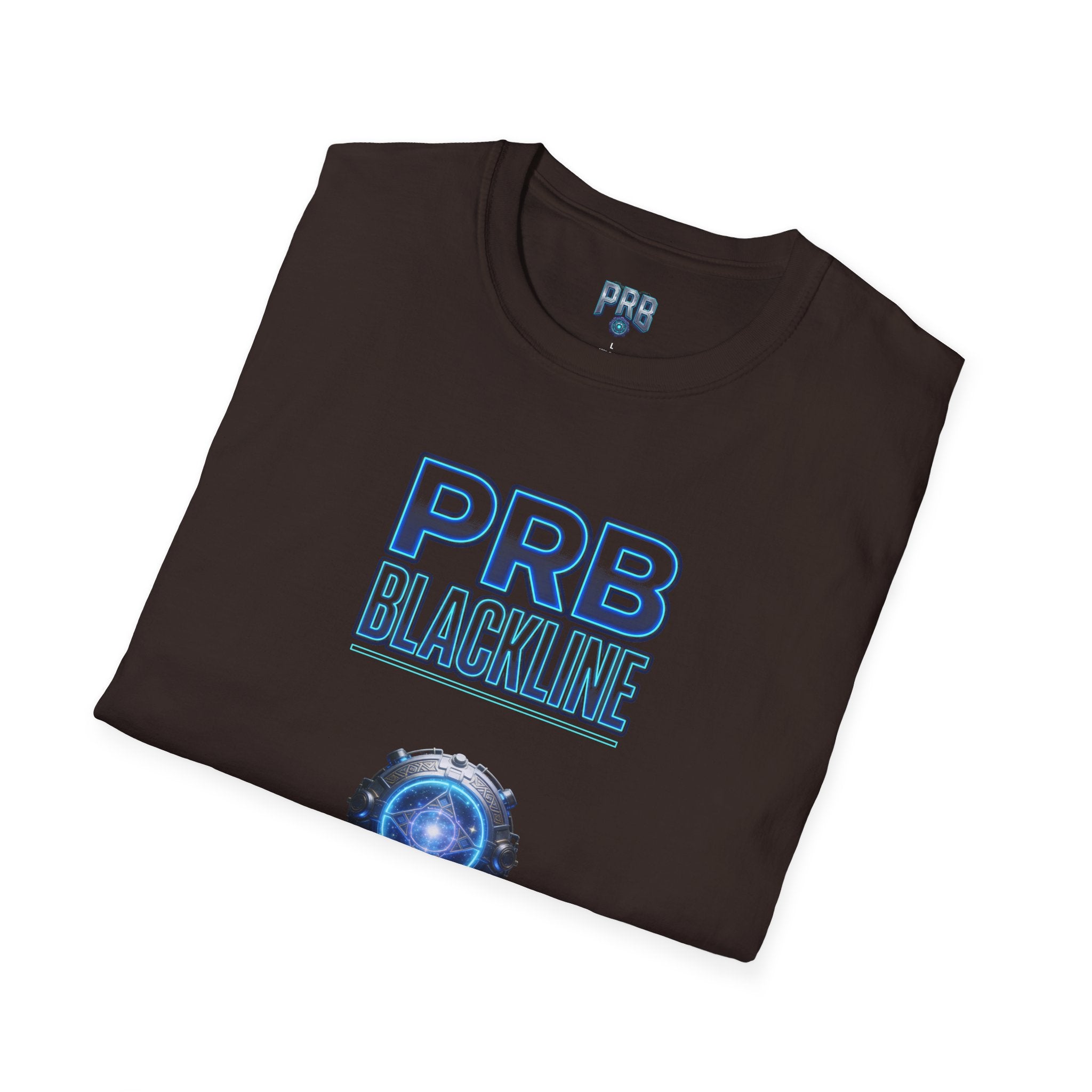 PRB Blackline Futuristic DJ Tee — Electronic Music Graphic T-Shirt by Power Runs Black