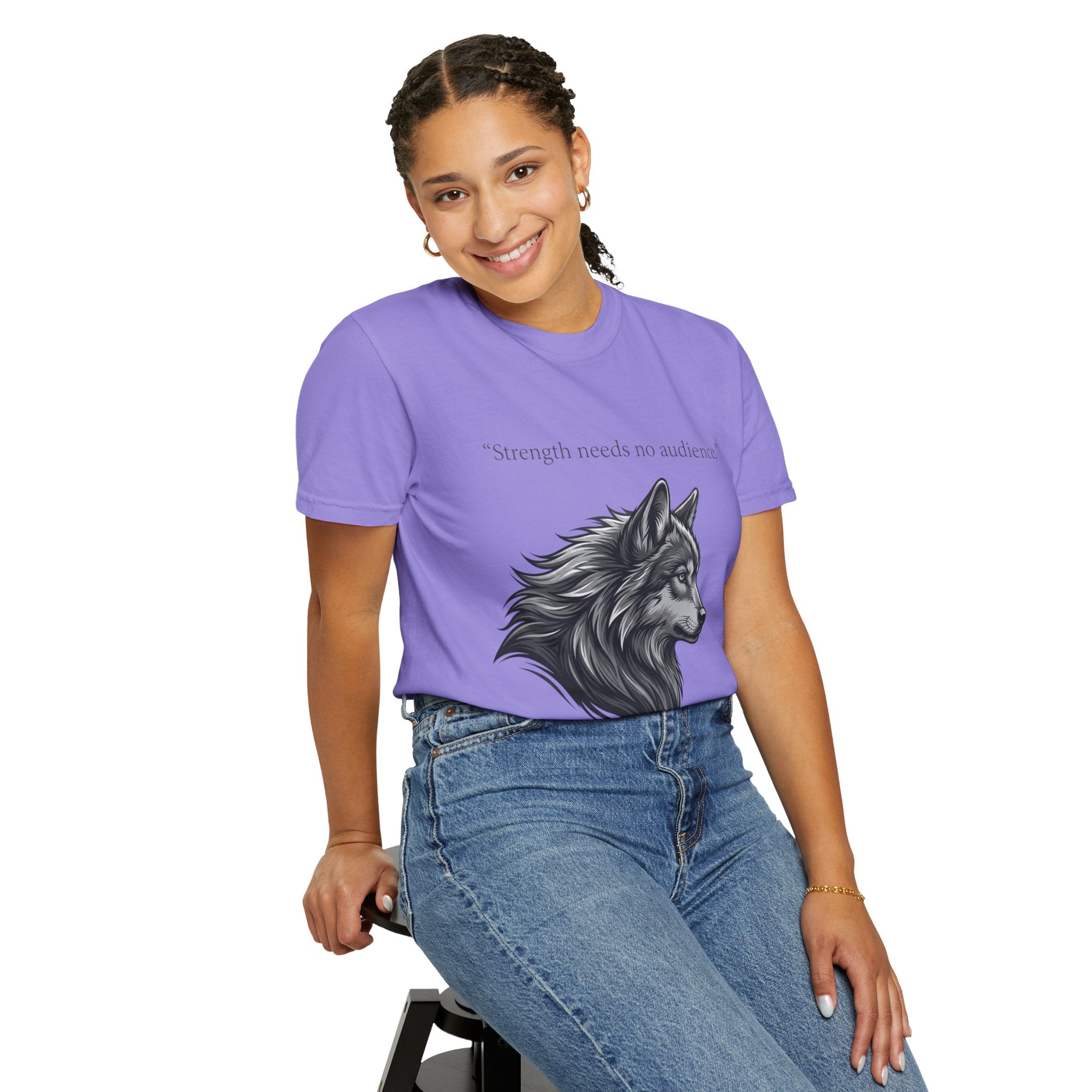 PRB Wolf Head T-Shirt — "Strength needs no audience" Inspirational Graphic Tee by Printify