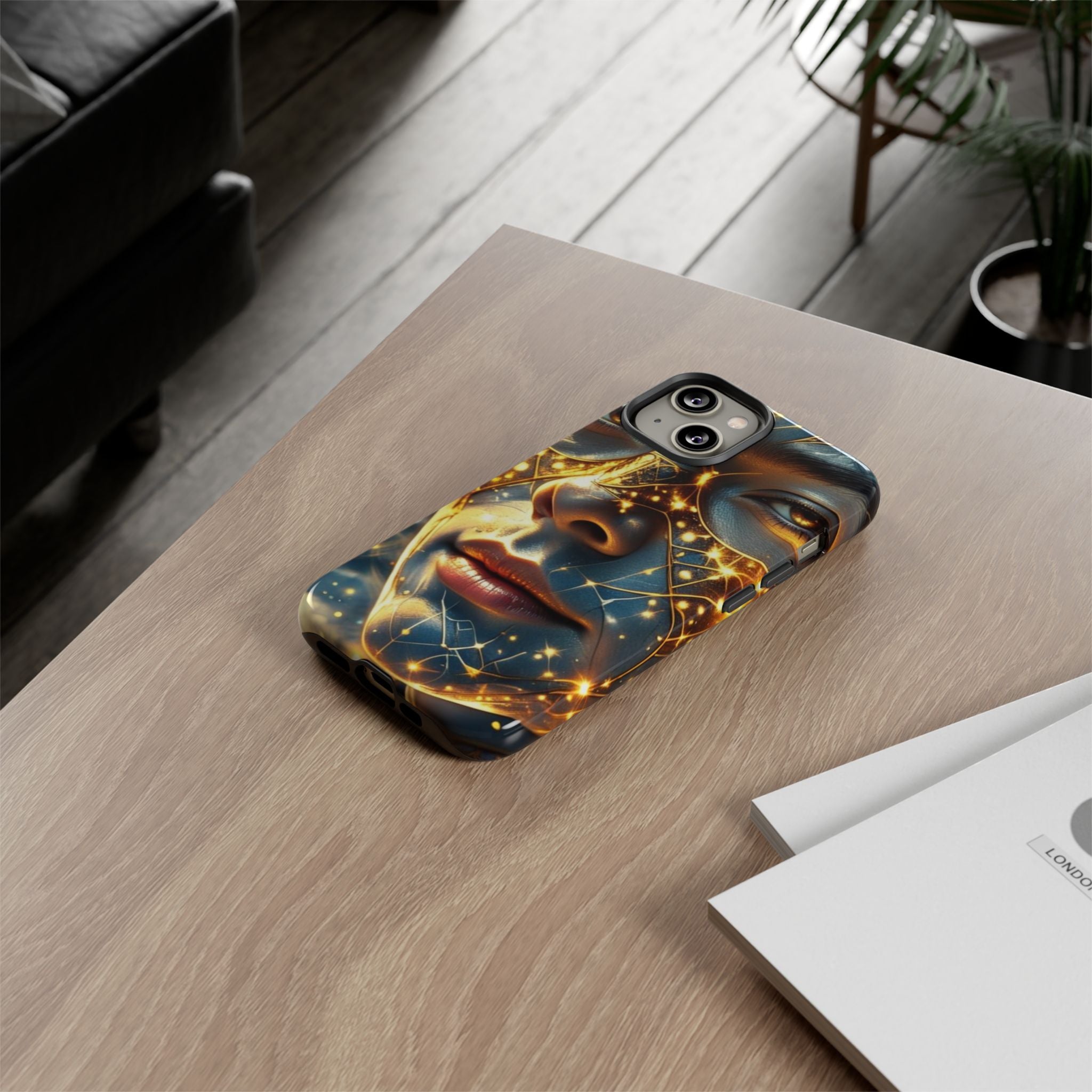 PRB Galactic Portrait Tough Case | Cosmic Face Phone Case, Starry Nebula Design by Printify