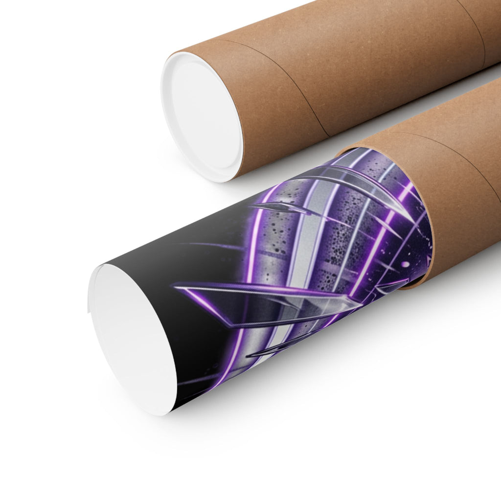 Power Runs Black Purple Energy Shield Matte Poster by Power Runs Black