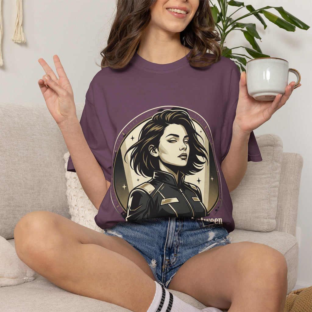 Power Runs Black Retro Space Captain Portrait T-Shirt — 'Fearless Commander' Graphic Tee by Power Runs Black