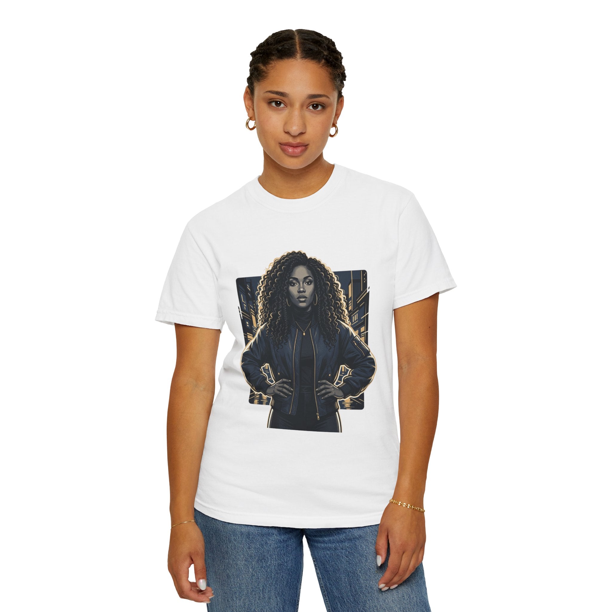 Pretty Rich Bitch The Collection by PRB T-Shirt — Bold Graphic Tee with Empowered Woman Portrait by Power Runs Black