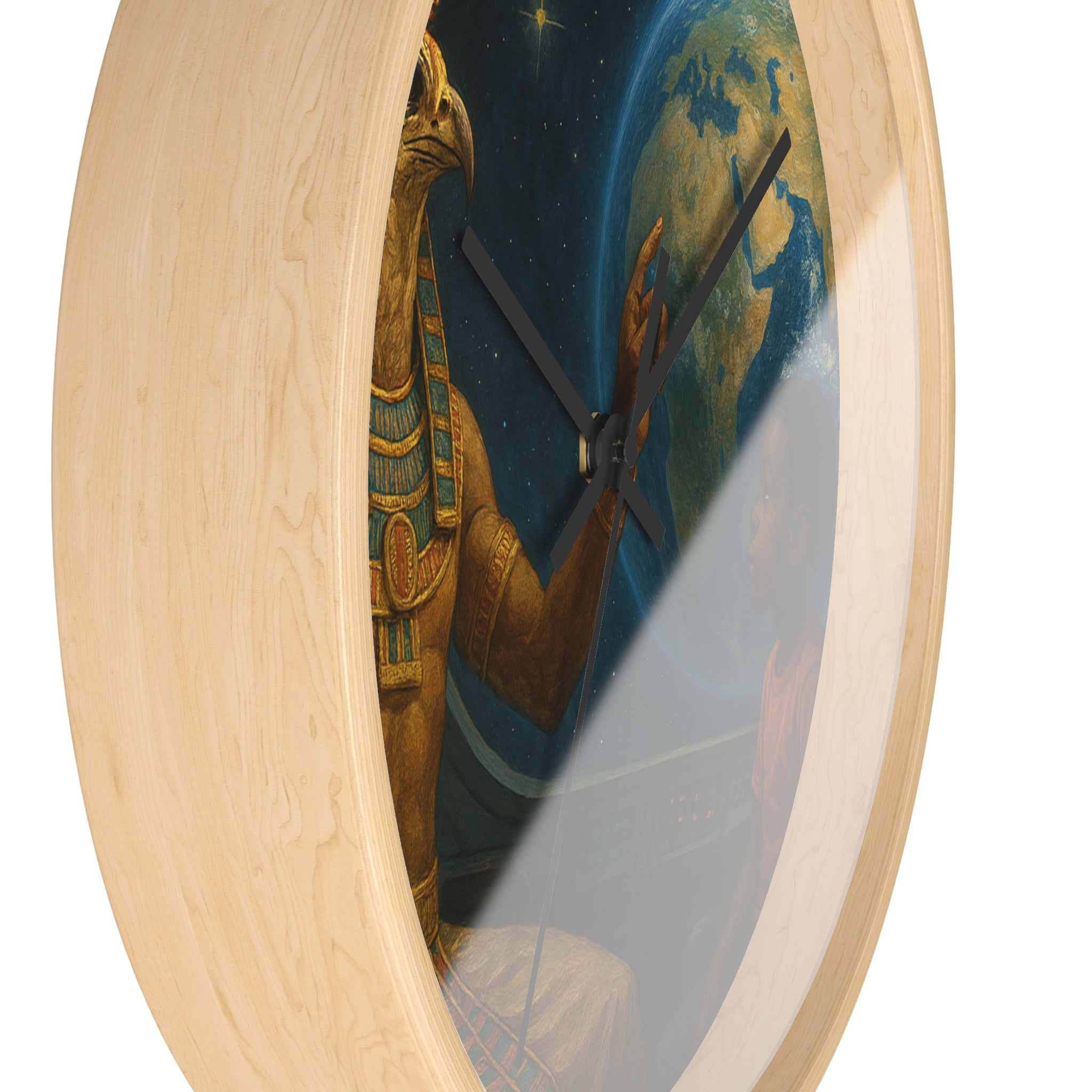 Power Runs Black PRB PRB Egyptian God Horus Wall Clock — Child & World Fantasy Space Art by Printify
