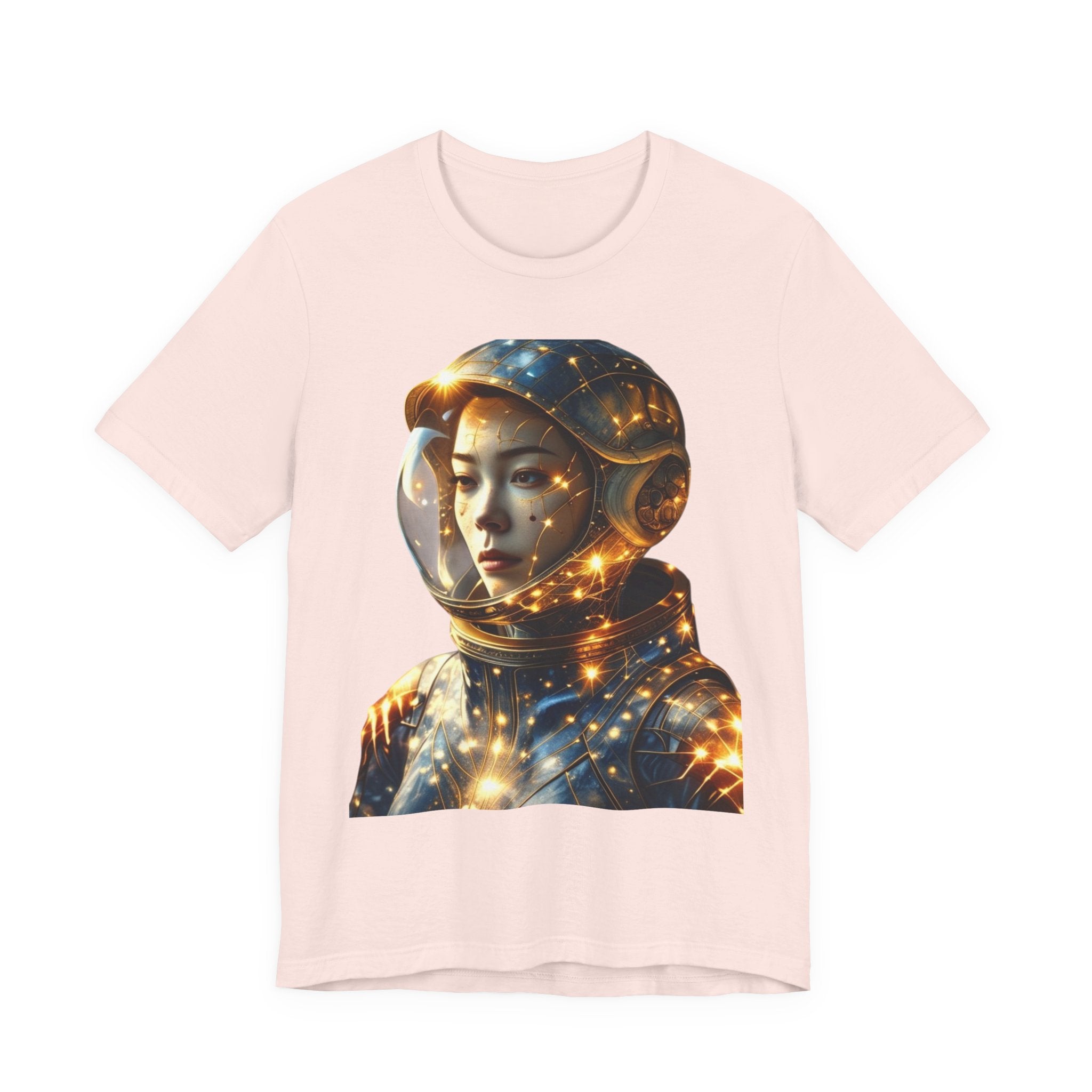 PRB Astronaut Portrait Tee — Starry Cosmic Helmet Graphic T-Shirt by Power Runs Black