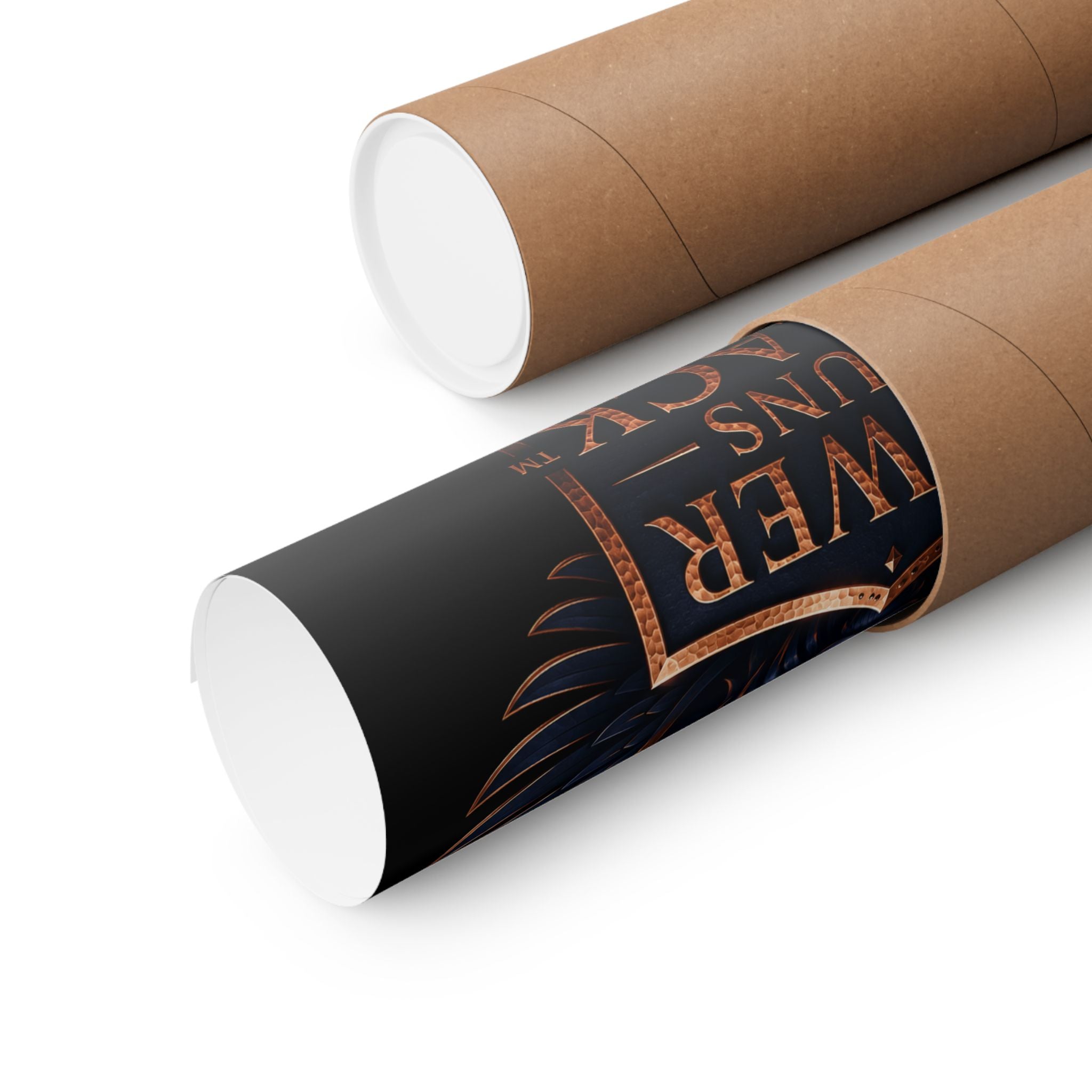 Power Runs Black Matte Poster — Regal Lion Crest Wall Art by Power Runs Black