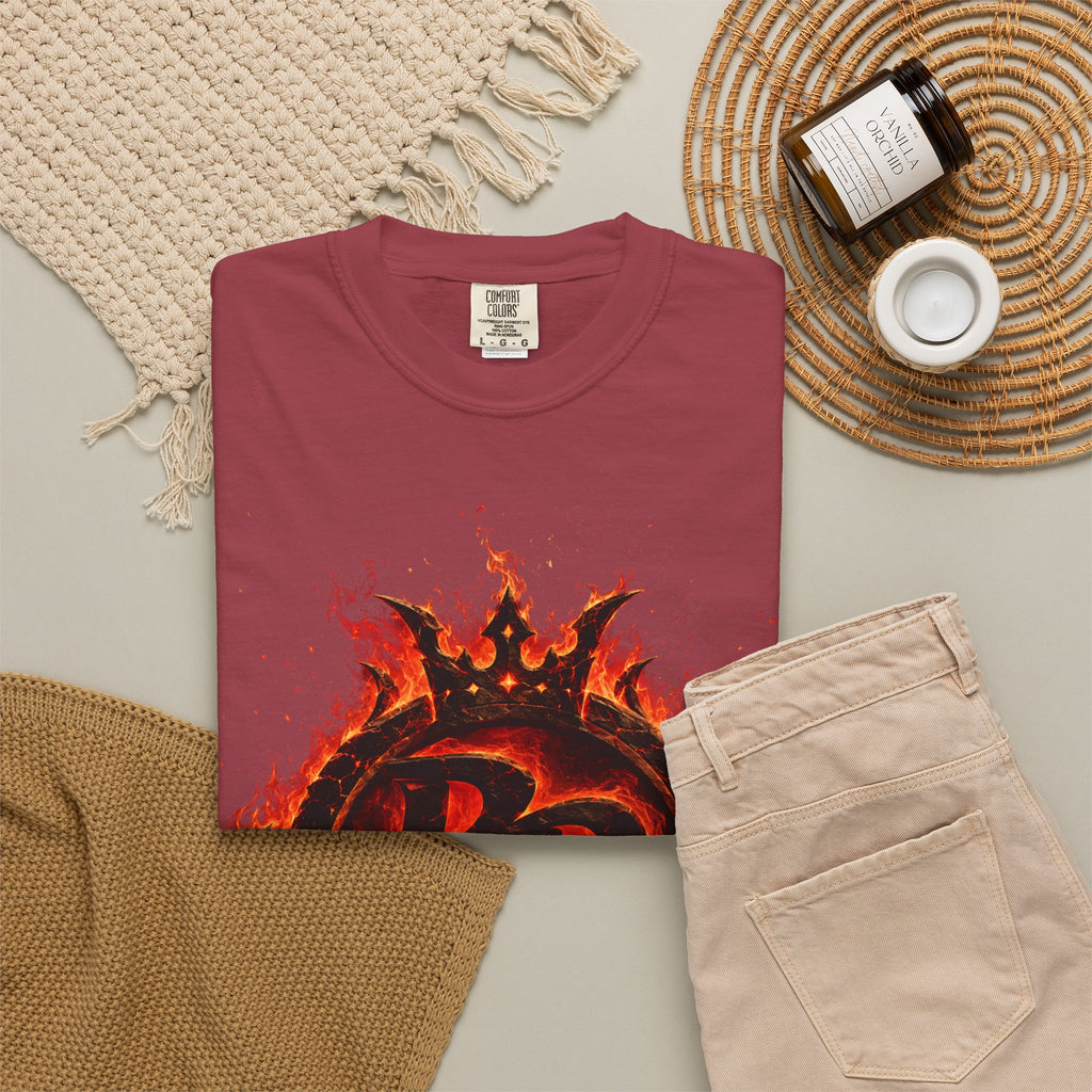 Power Runs Back PRB Flame Logo T-shirt | Fiery Emblem Tee, Grunge Rock Chic by Power Runs Black