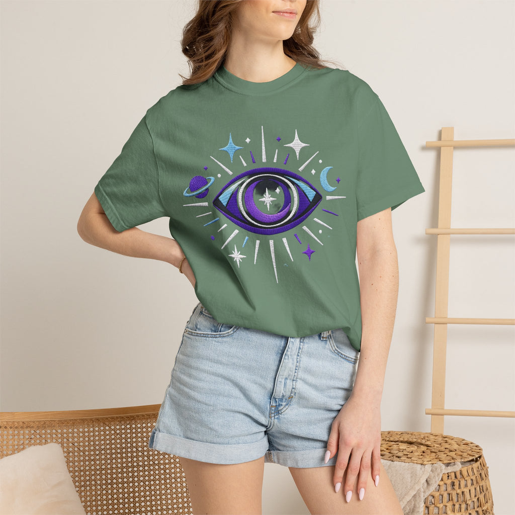 PRB Mystic All-Seeing Eye T-shirt | Cosmic Moon and Stars by Power Runs Black