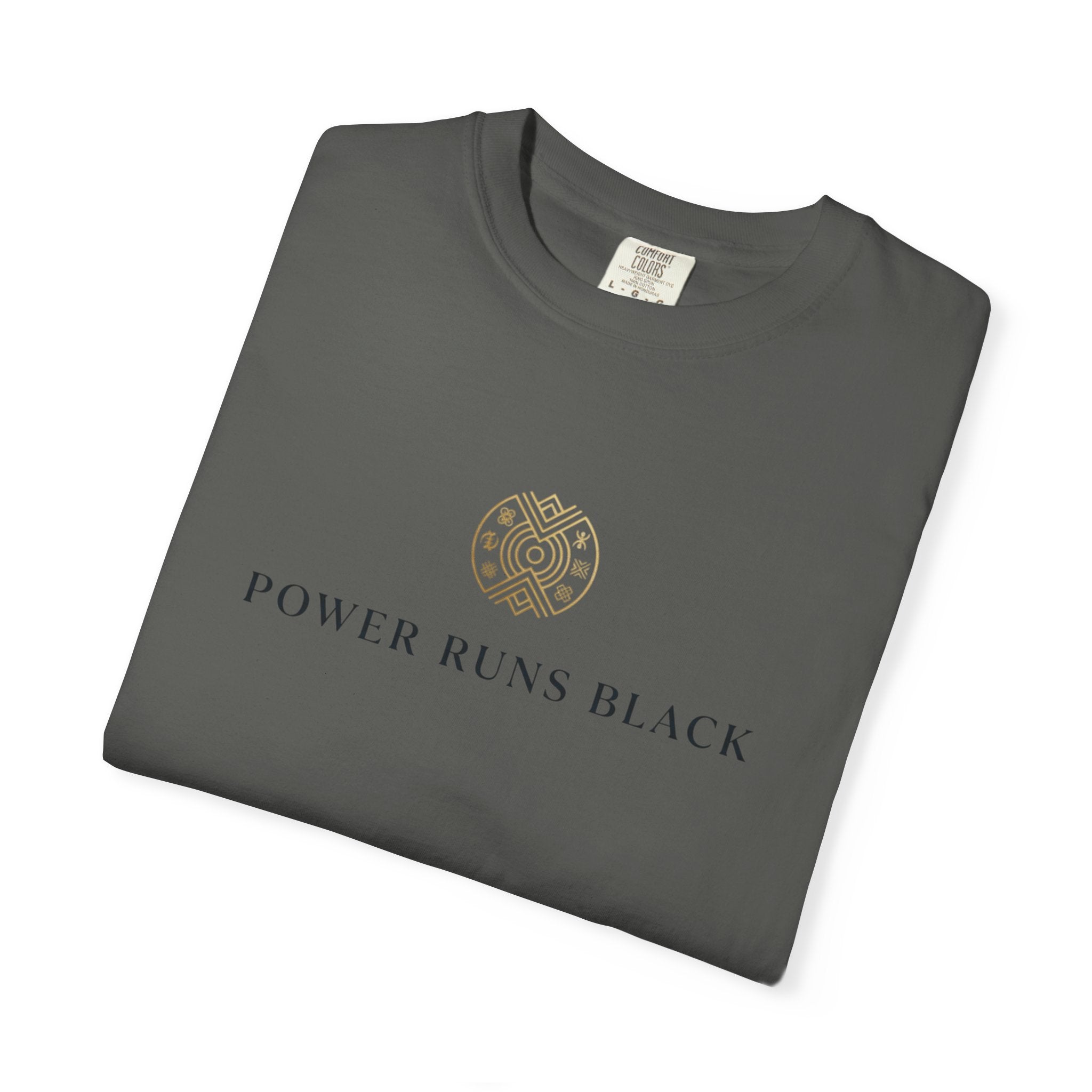 Power Runs Black PRB Graphic T-Shirt — Minimal Emblem Tee by Power Runs Black