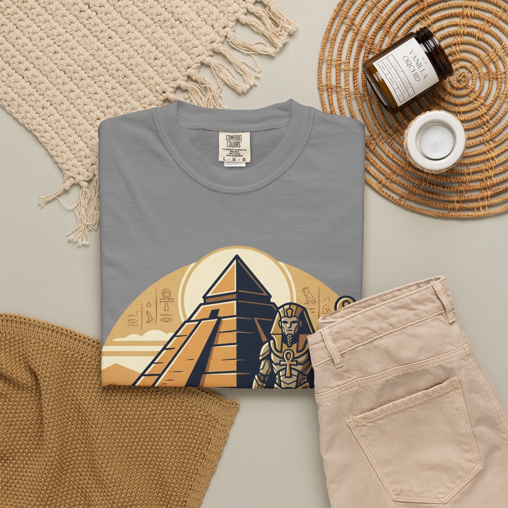 Power Runs Black PRB Guardian Unit T-Shirt — Egyptian Pyramid Sci‑Fi Graphic Tee by Printify