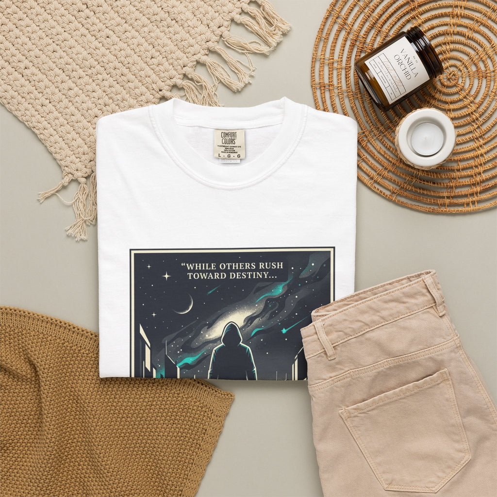 Power Runs Black Astra Sci‑Fi Graphic T-Shirt — "I walk toward understanding" Poster Design by Power Runs Black