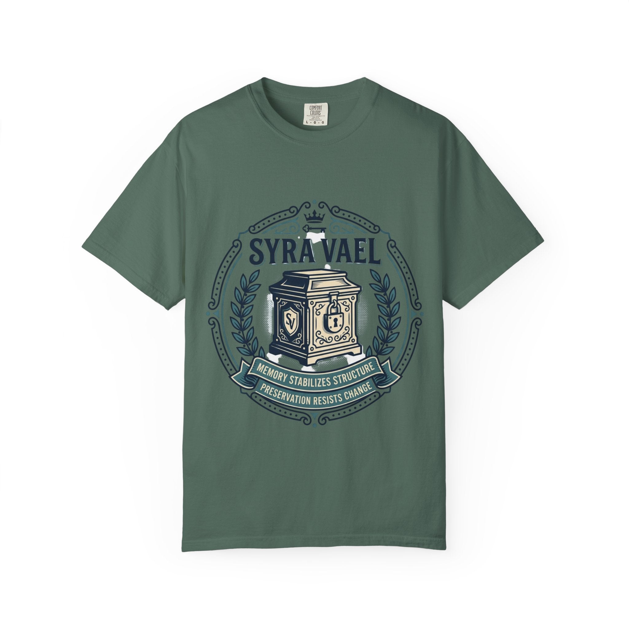 Power Runs Black PRB — Syra Vael Vintage Crest Tee by Power Runs Black