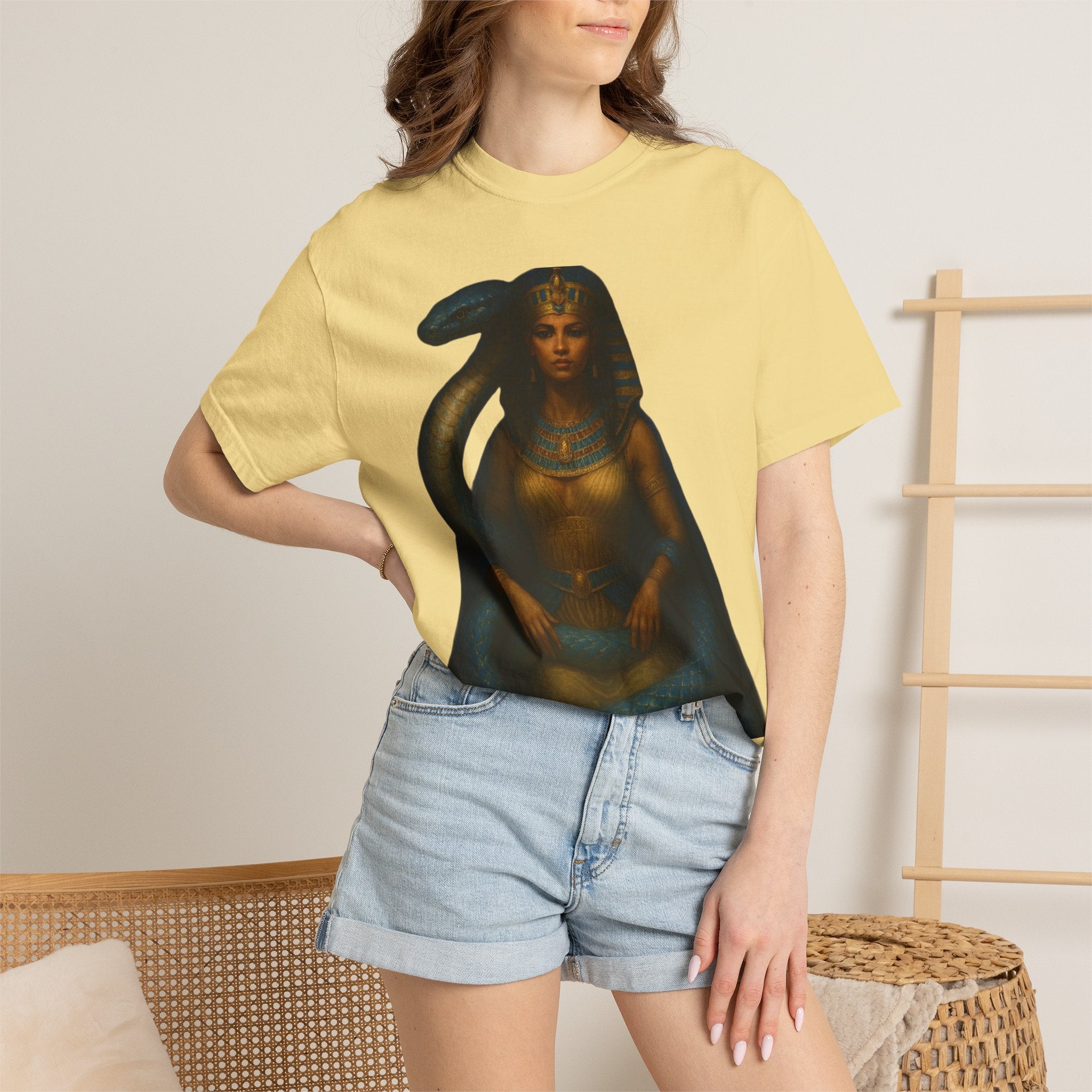 PRB Egyptian Goddess with Snake T-Shirt | Pharaoh Serpent Art Tee by Power Runs Black