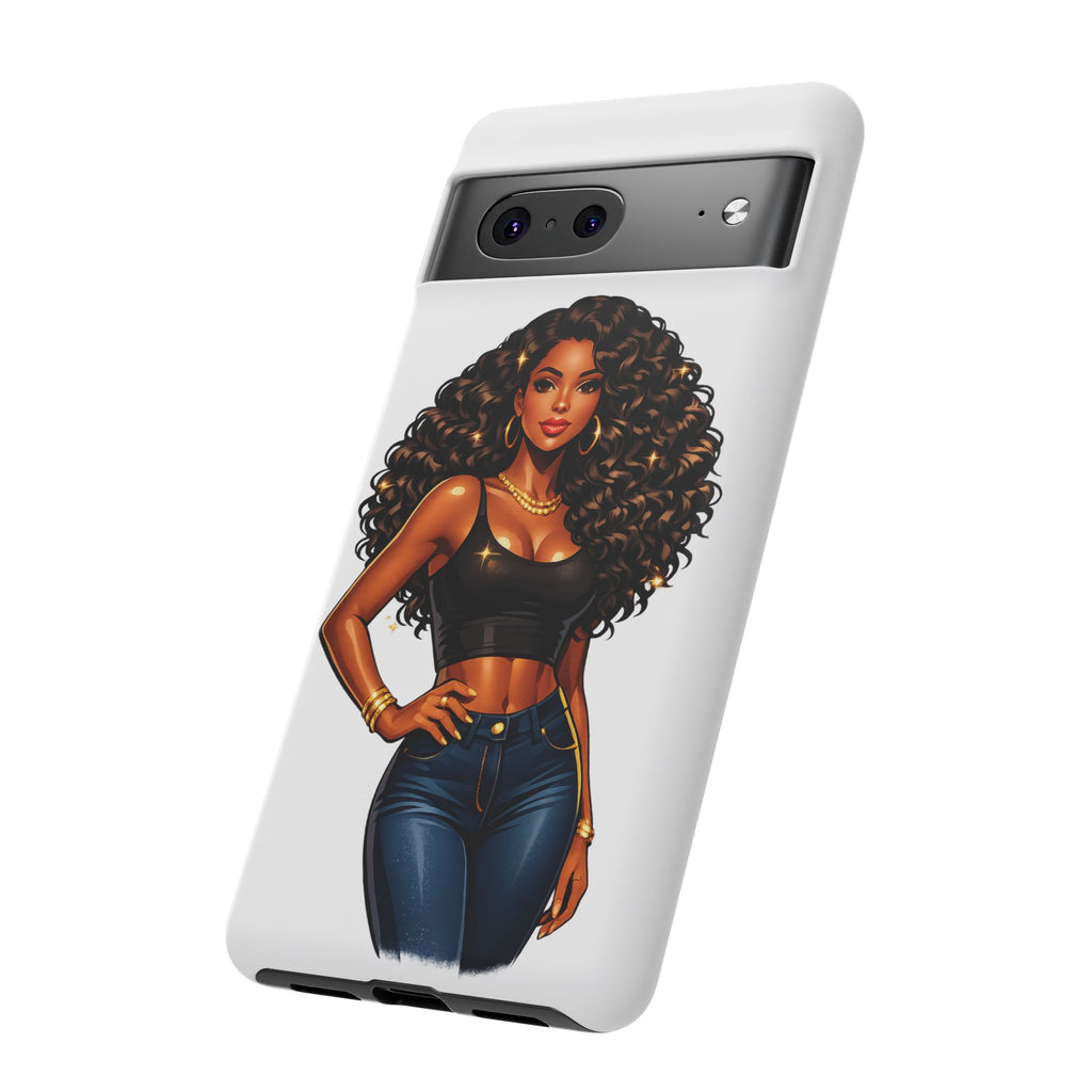 Pretty Rich Bitch by PRB Curly Hair Phone Case by Printify
