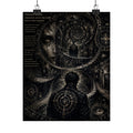 Power Runs Black Dark Surreal Poster — Spiral Dreamscape Matte Vertical Art Print by Power Runs Black