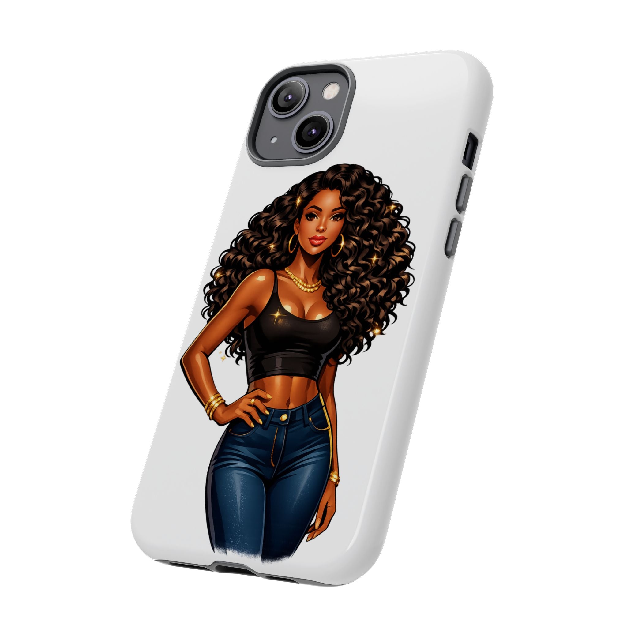 Pretty Rich Bitch by PRB Curly Hair Phone Case by Printify