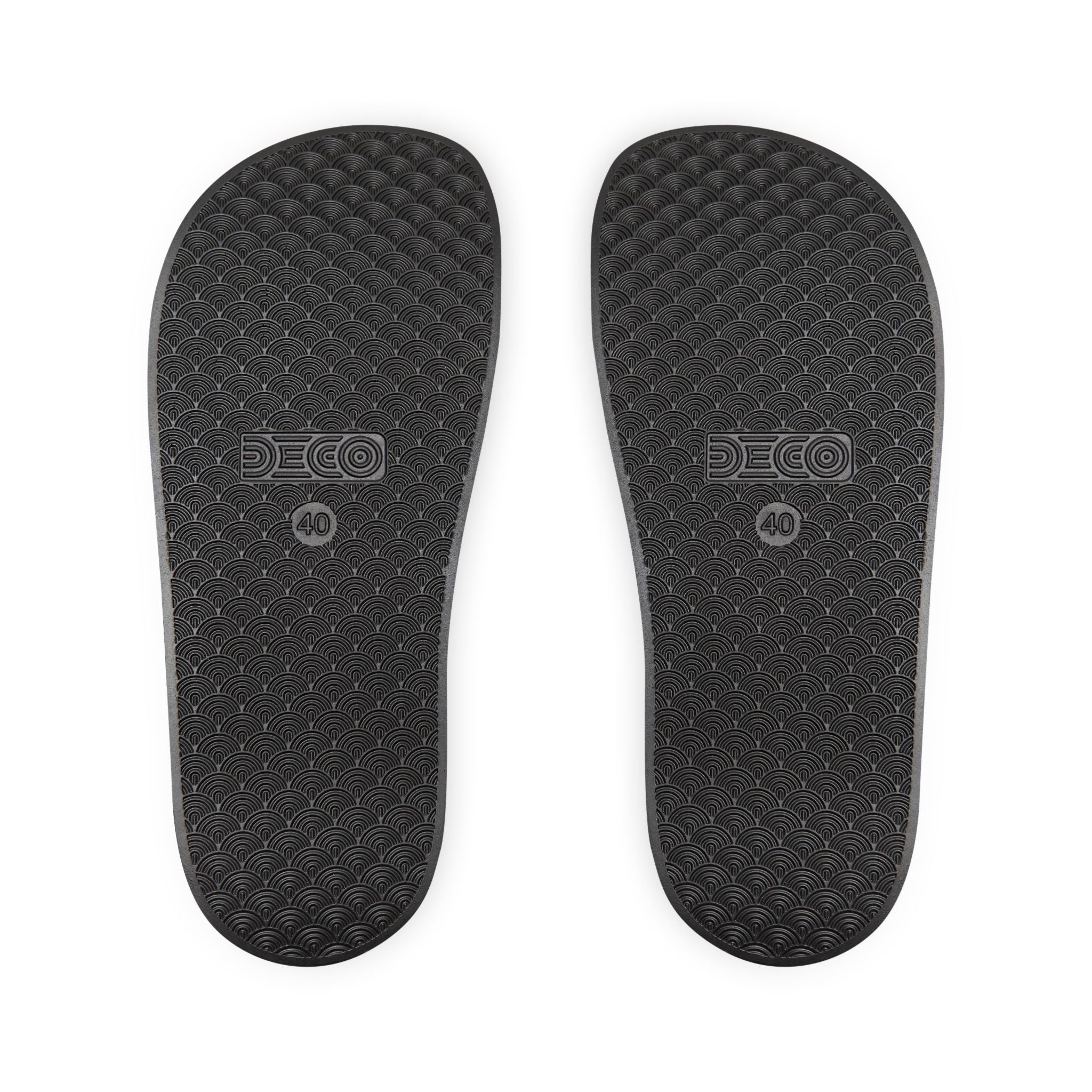 Power Runs Black Removable-Strap Sandals - Red Floral Pattern Slide Sandals for Women by Power Runs Black