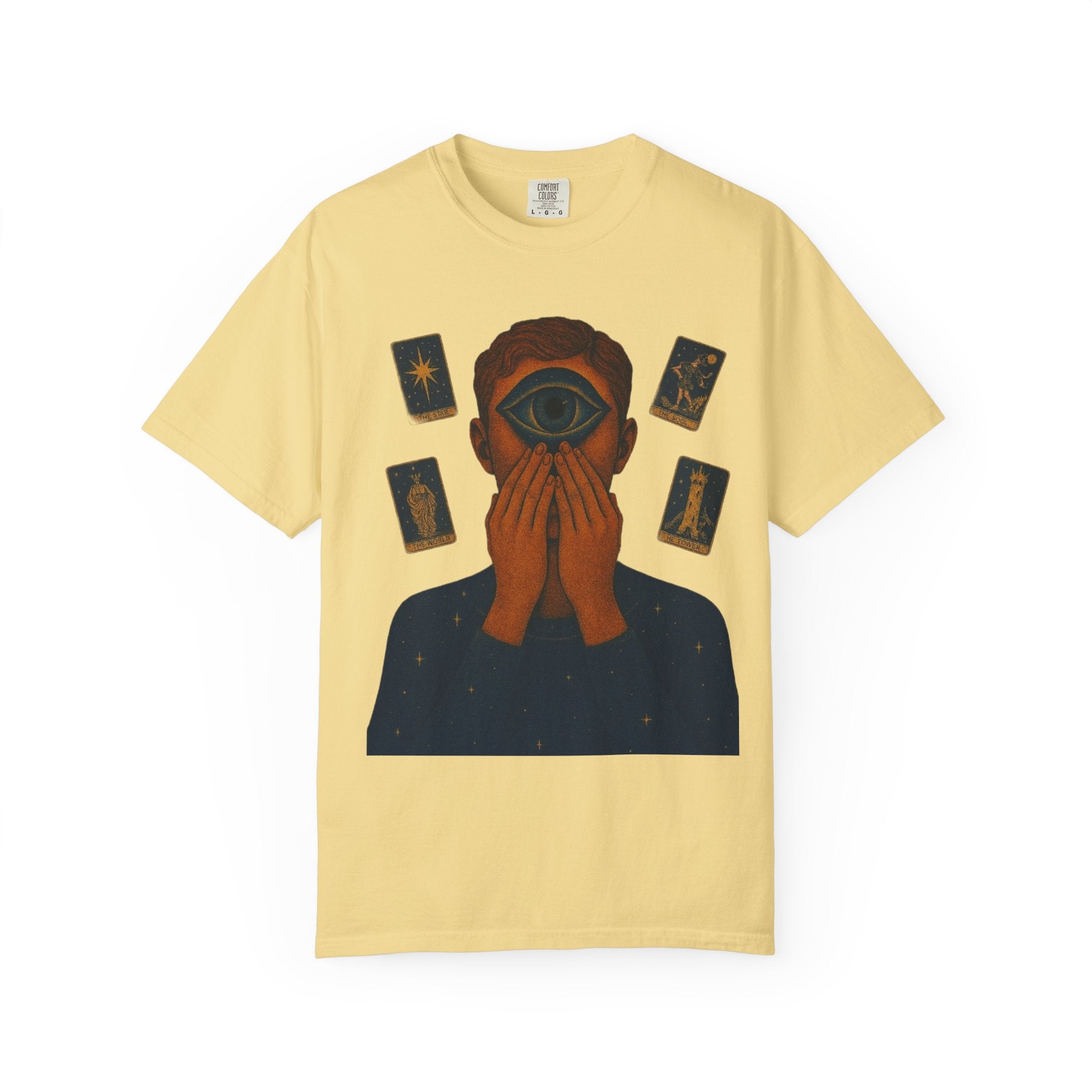 PRB Third Eye Tarot Illustration T-shirt | Occult Mystic Artwork by Power Runs Black