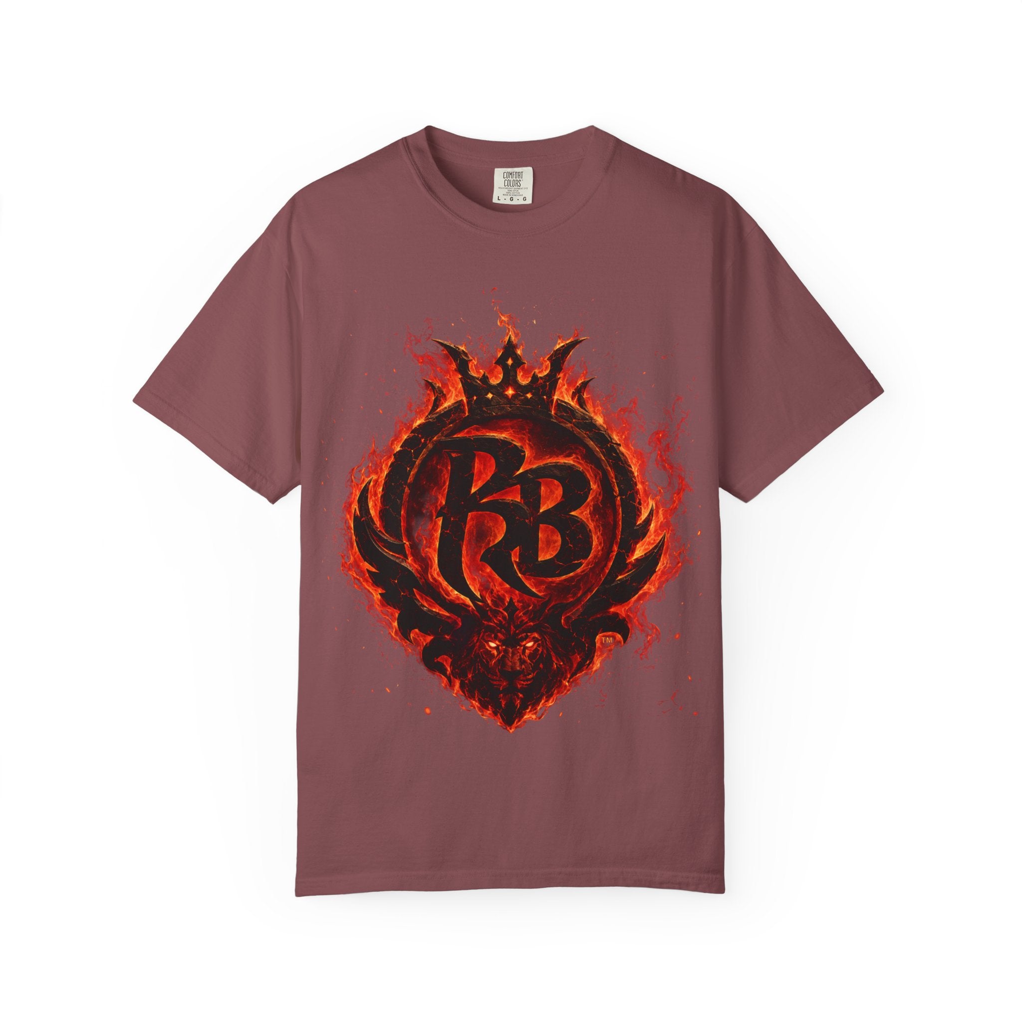 Power Runs Back PRB Flame Logo T-shirt | Fiery Emblem Tee, Grunge Rock Chic by Power Runs Black