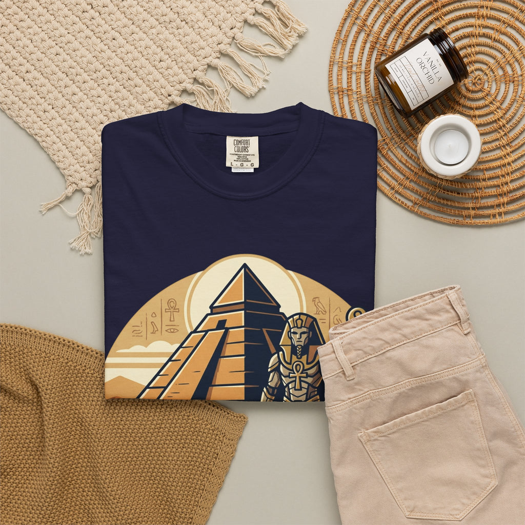 Power Runs Black PRB Guardian Unit T-Shirt — Egyptian Pyramid Sci‑Fi Graphic Tee by Printify