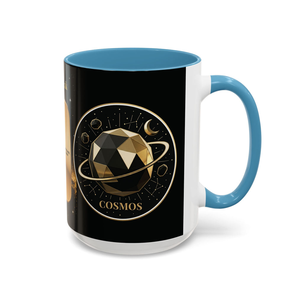 PRB Gold Cosmos Design Accent Coffee Mug | The Break, Planet Illustration by Printify