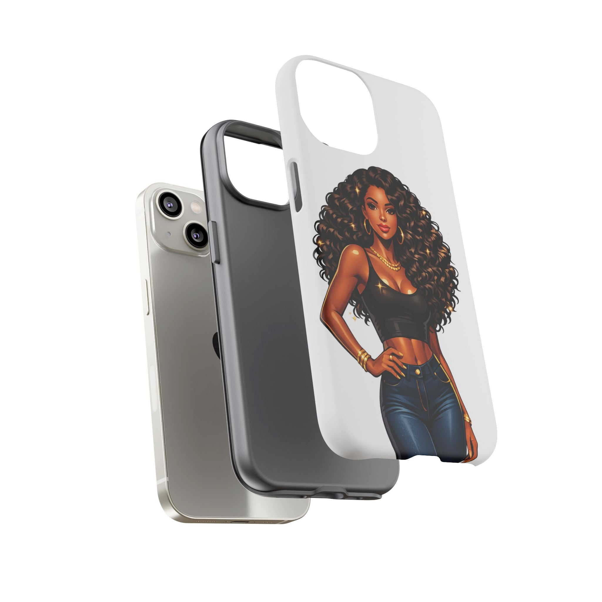 Pretty Rich Bitch by PRB Curly Hair Phone Case by Power Runs Black