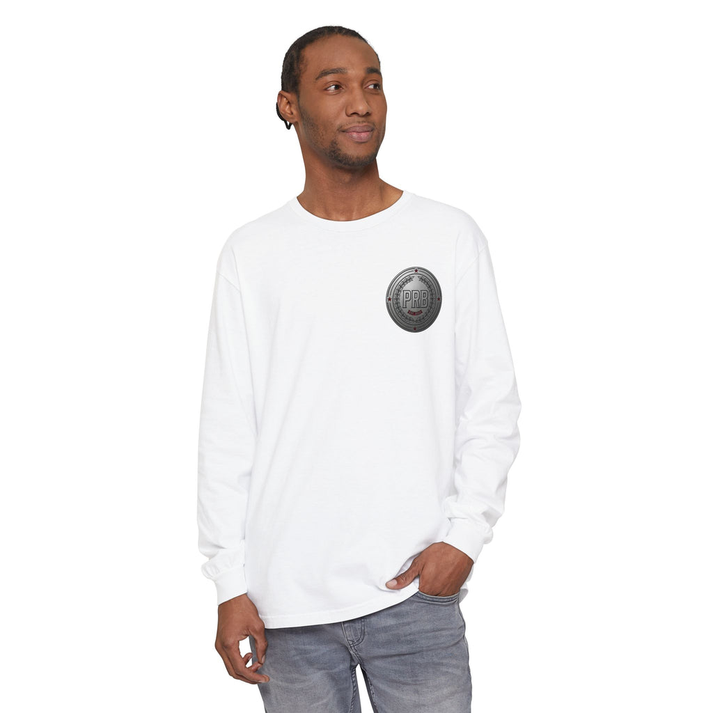 PRB The Starbound Seven graphic long sleeve shirt | cosmic superhero poster by Power Runs Black