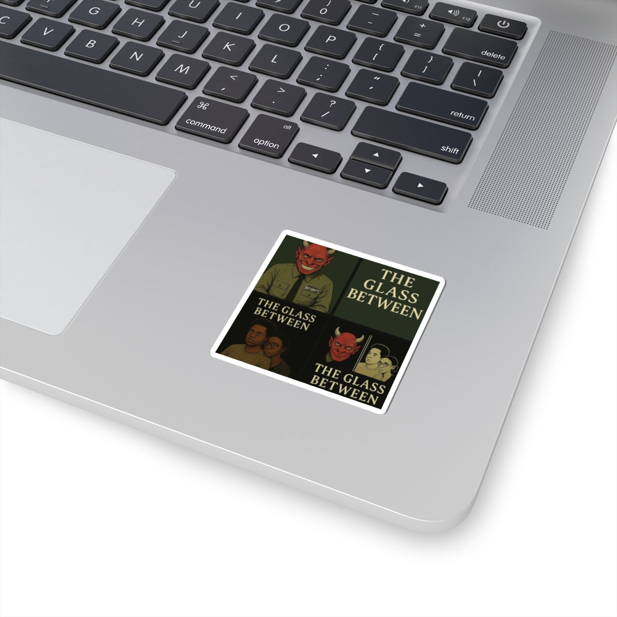 Power Runs Black PRB The Glass Between collage sticker | Demon, security guard, character art kiss-cut sticker by Printify