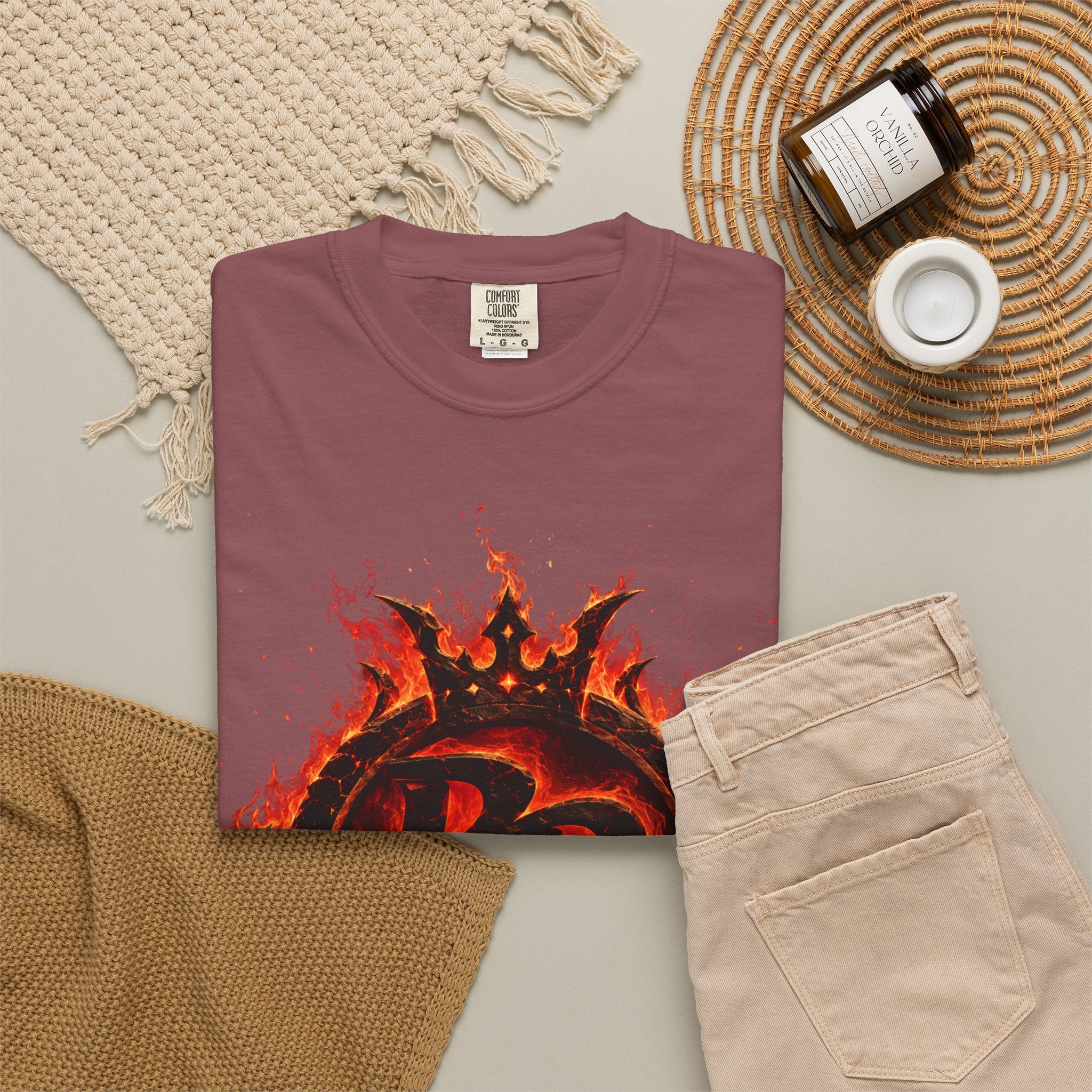 Power Runs Back PRB Flame Logo T-shirt | Fiery Emblem Tee, Grunge Rock Chic by Power Runs Black