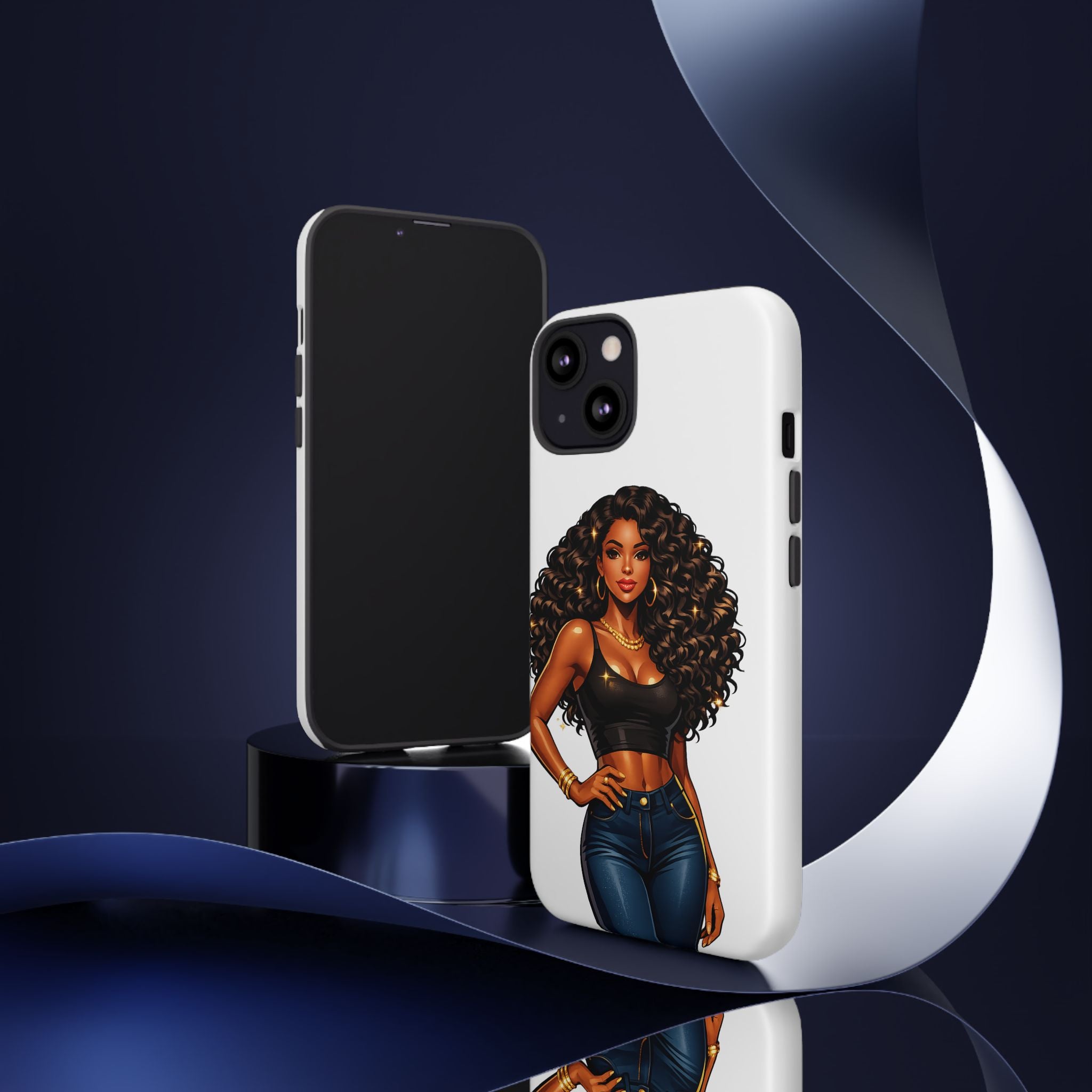 Pretty Rich Bitch by PRB Curly Hair Phone Case by Power Runs Black
