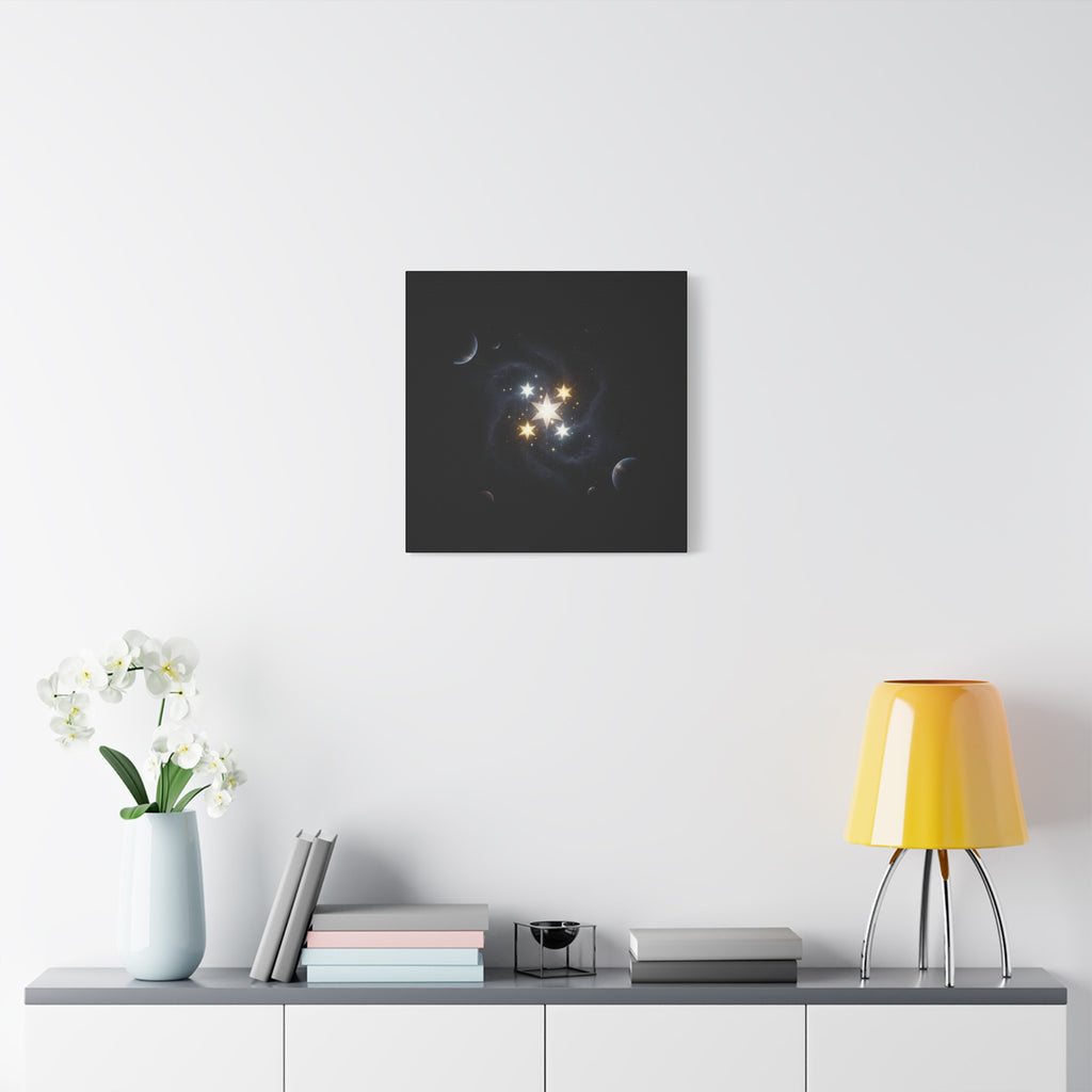 PRB Celestial Star Cluster Matte Canvas Print — Cosmic Planets Wall Art by Printify