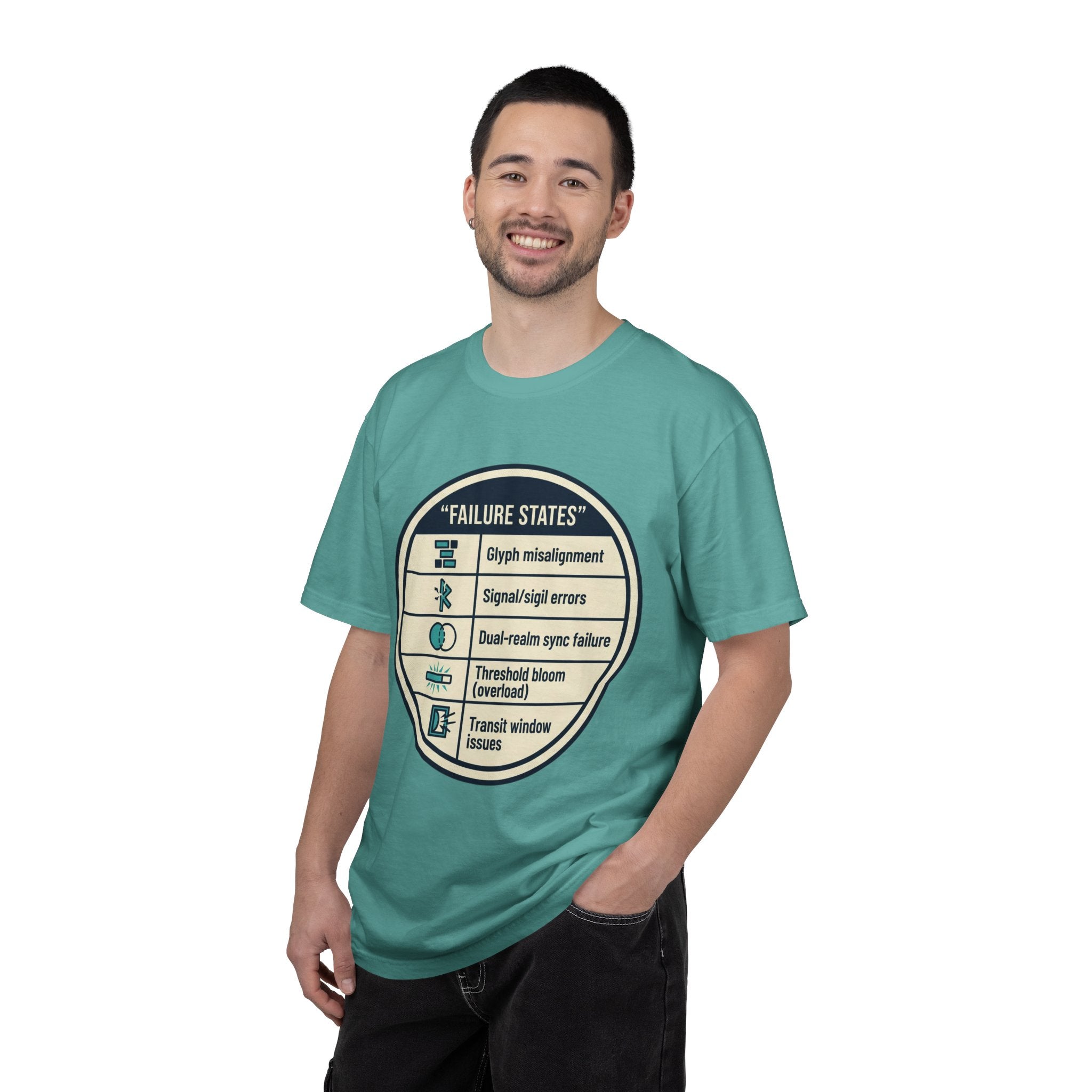 Power Runs Black PRB Failure States T-Shirt — Sci‑Fi Status Badge Graphic Tee by Printify