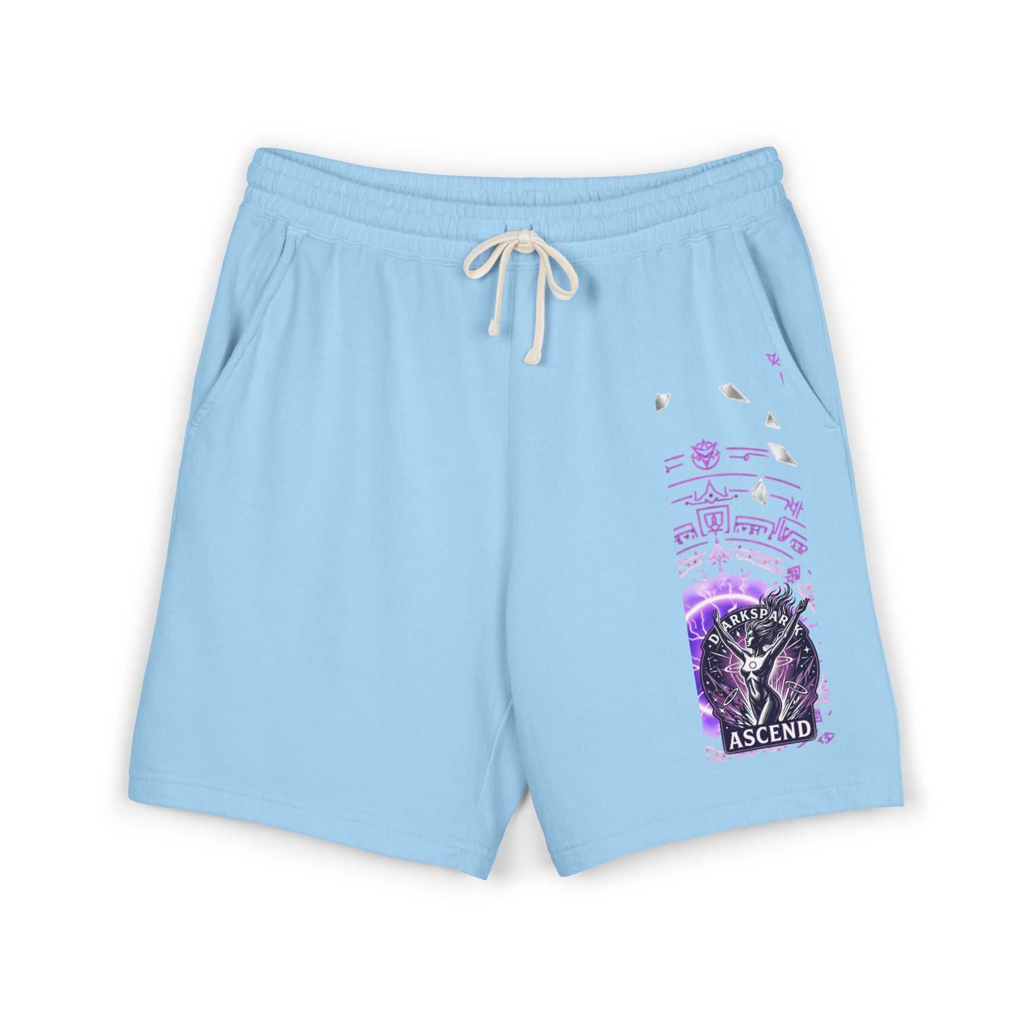 Power Runs Black PRB Ascend Graphic Sweat Shorts — Light Fleece Athletic Lounge Shorts by Power Runs Black